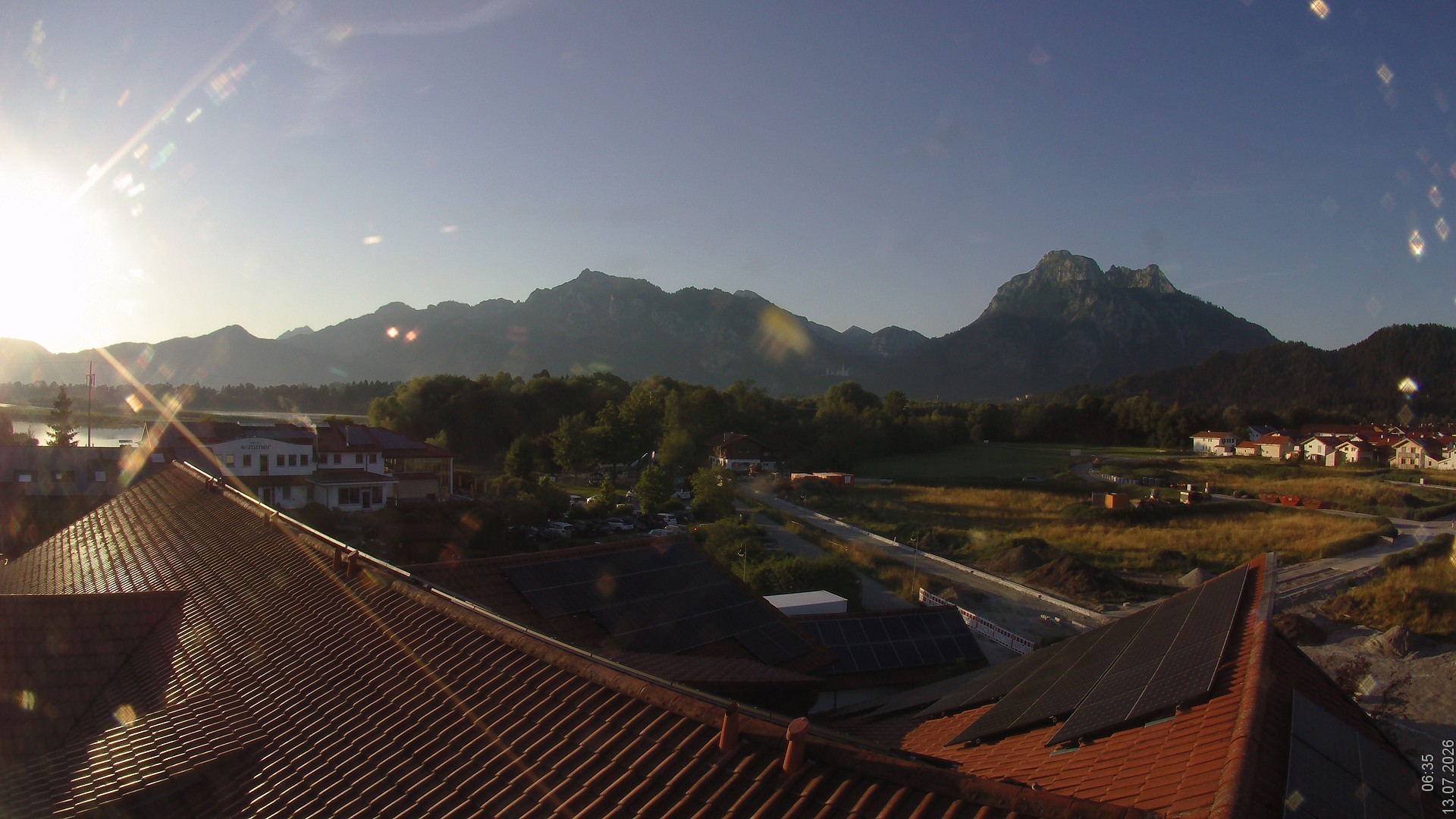 Archiv Foto Webcam Füssen: Ausblick vom Hotel Sommer
