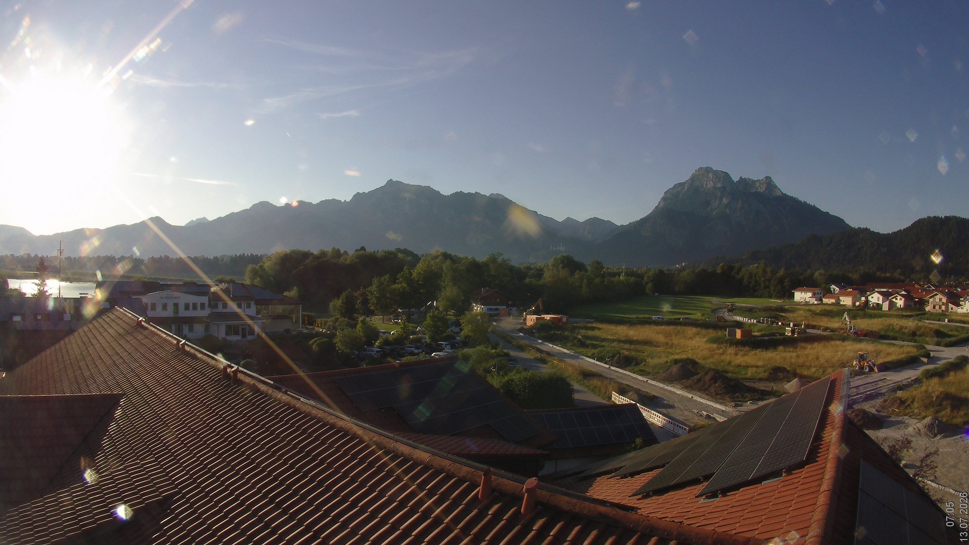 Archiv Foto Webcam Füssen: Ausblick vom Hotel Sommer