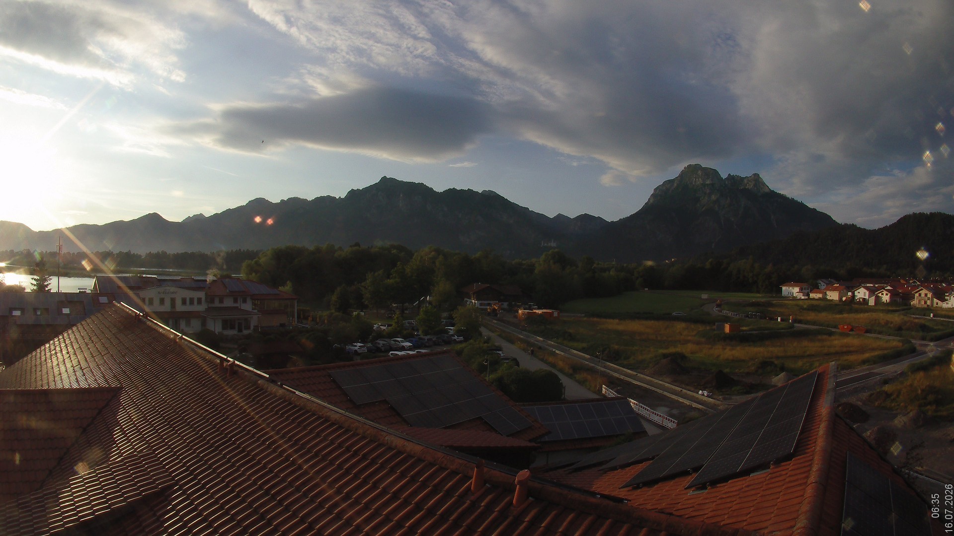 Archiv Foto Webcam Füssen: Ausblick vom Hotel Sommer