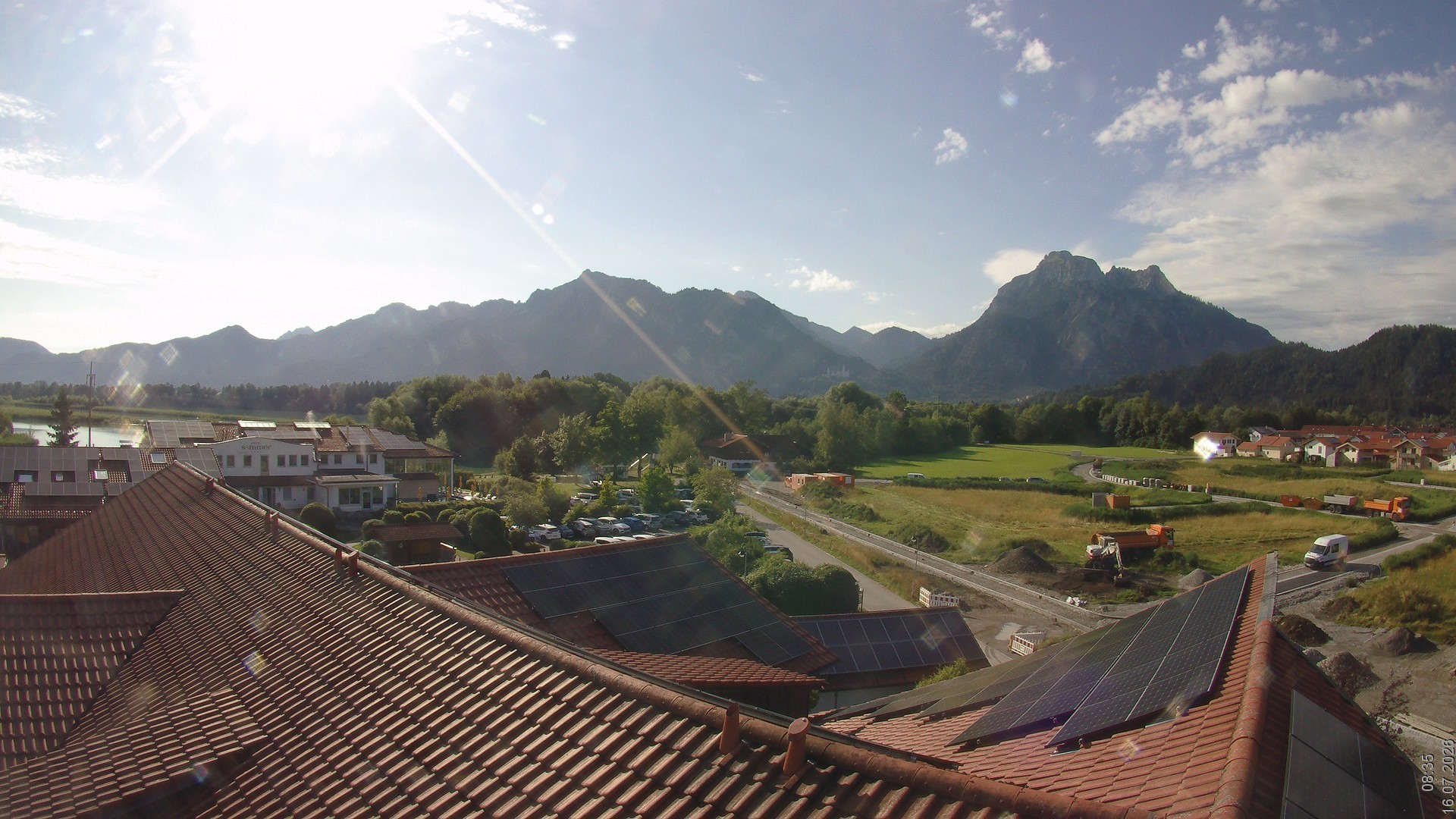 Archiv Foto Webcam Füssen: Ausblick vom Hotel Sommer
