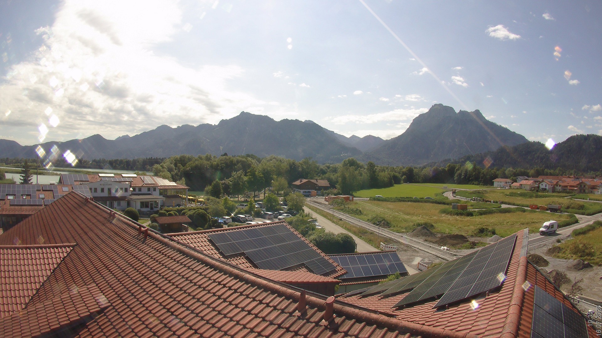 Archiv Foto Webcam Füssen: Ausblick vom Hotel Sommer