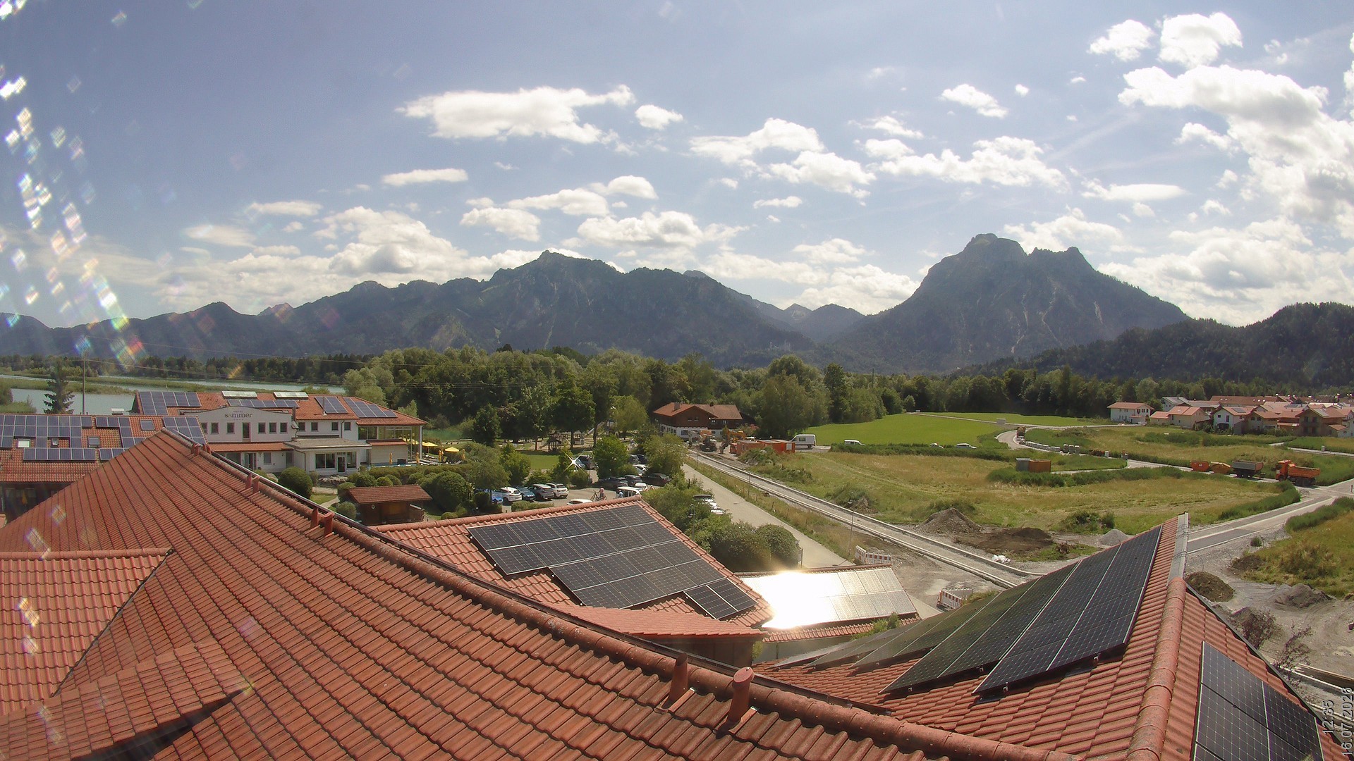 Archiv Foto Webcam Füssen: Ausblick vom Hotel Sommer