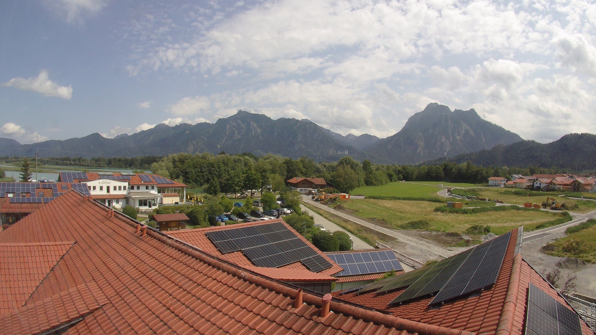 Archiv Foto Webcam Füssen: Ausblick vom Hotel Sommer