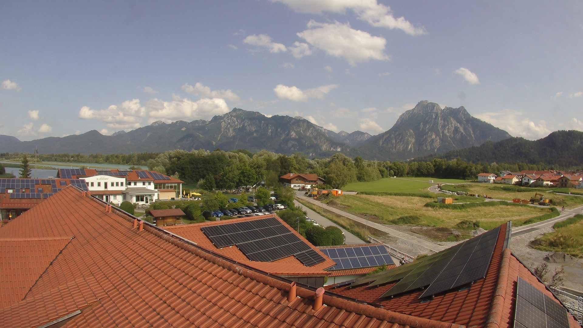 Archiv Foto Webcam Füssen: Ausblick vom Hotel Sommer