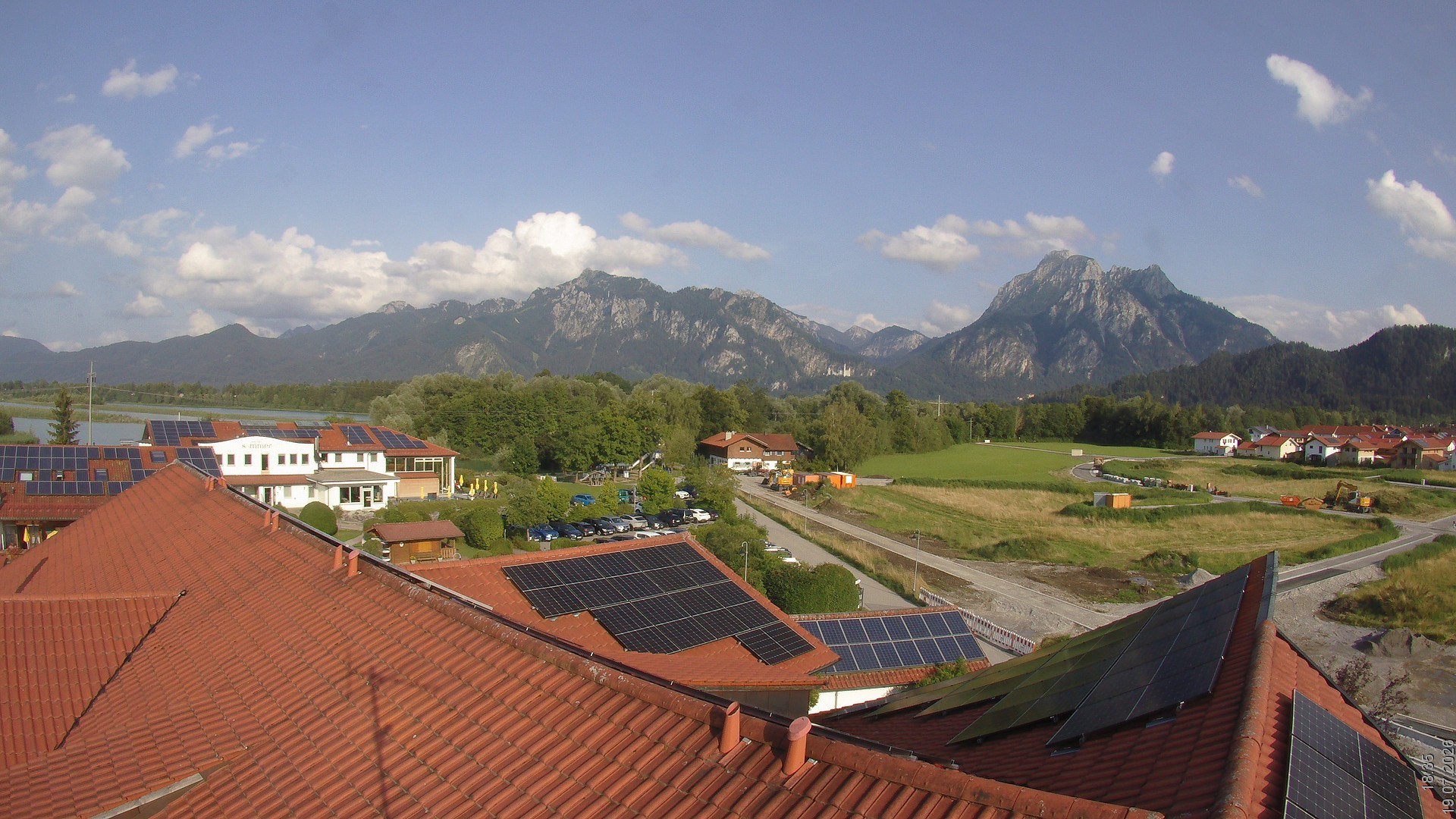 Archiv Foto Webcam Füssen: Ausblick vom Hotel Sommer