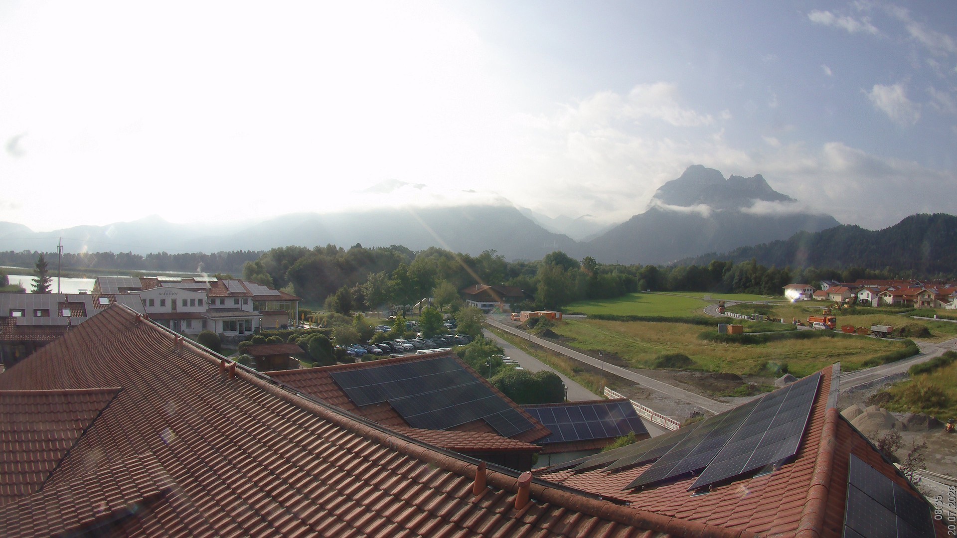 Archiv Foto Webcam Füssen: Ausblick vom Hotel Sommer