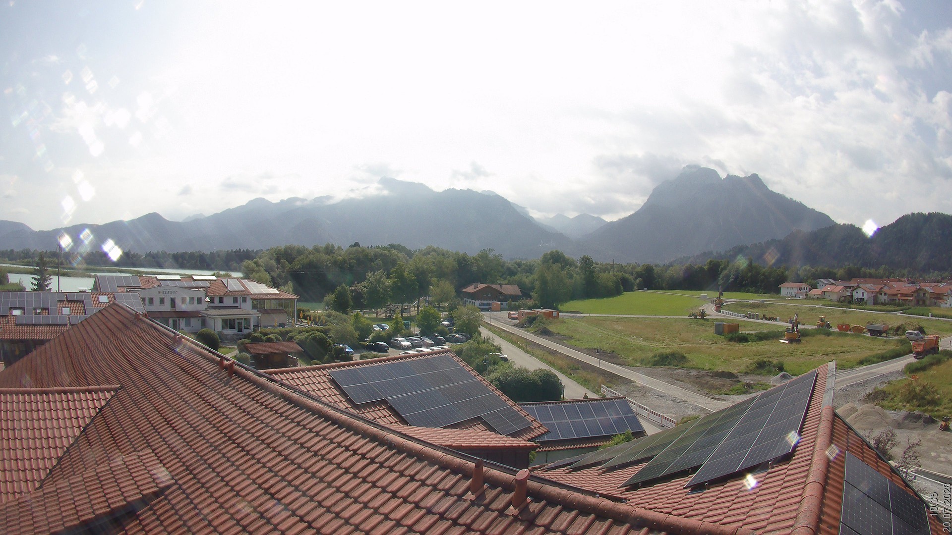 Archiv Foto Webcam Füssen: Ausblick vom Hotel Sommer
