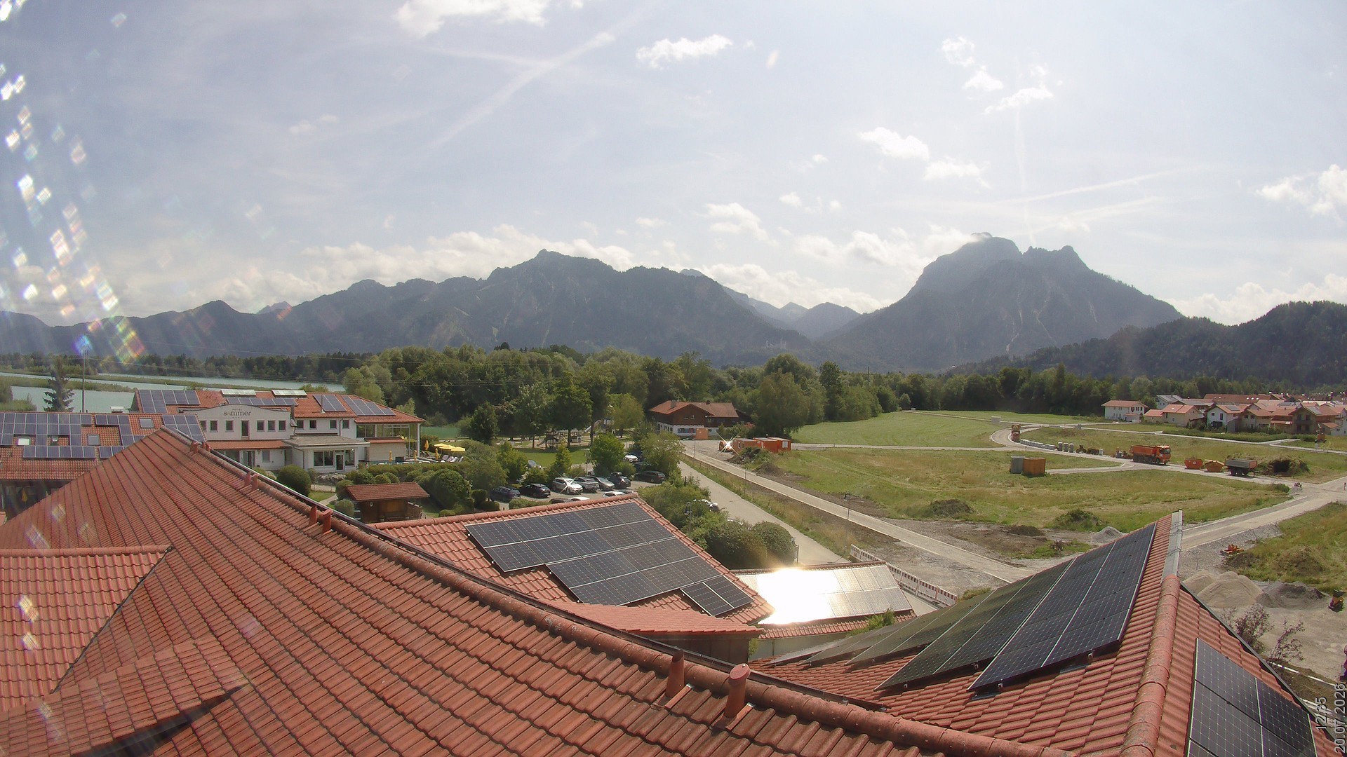 Archiv Foto Webcam Füssen: Ausblick vom Hotel Sommer