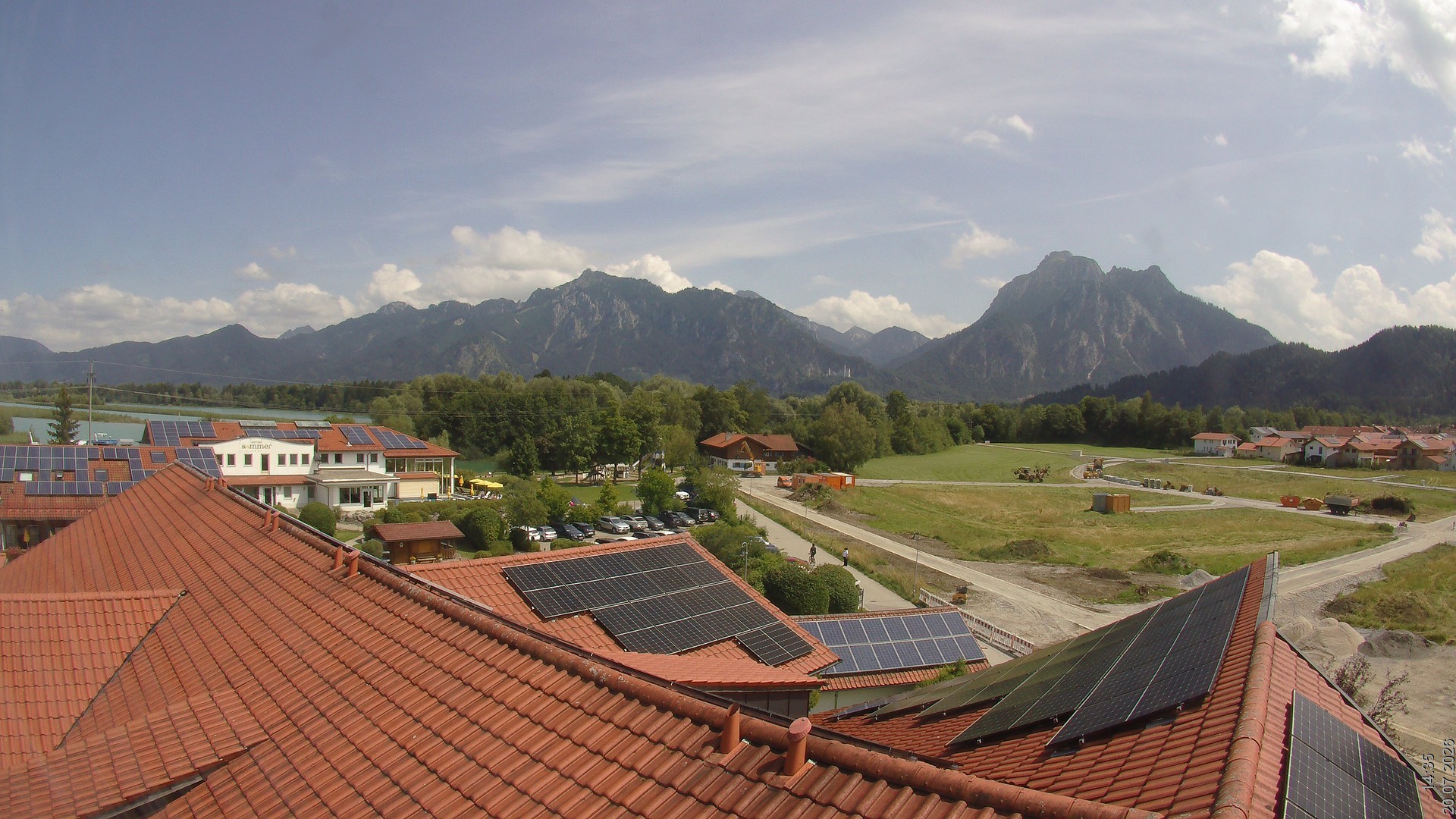 Archiv Foto Webcam Füssen: Ausblick vom Hotel Sommer