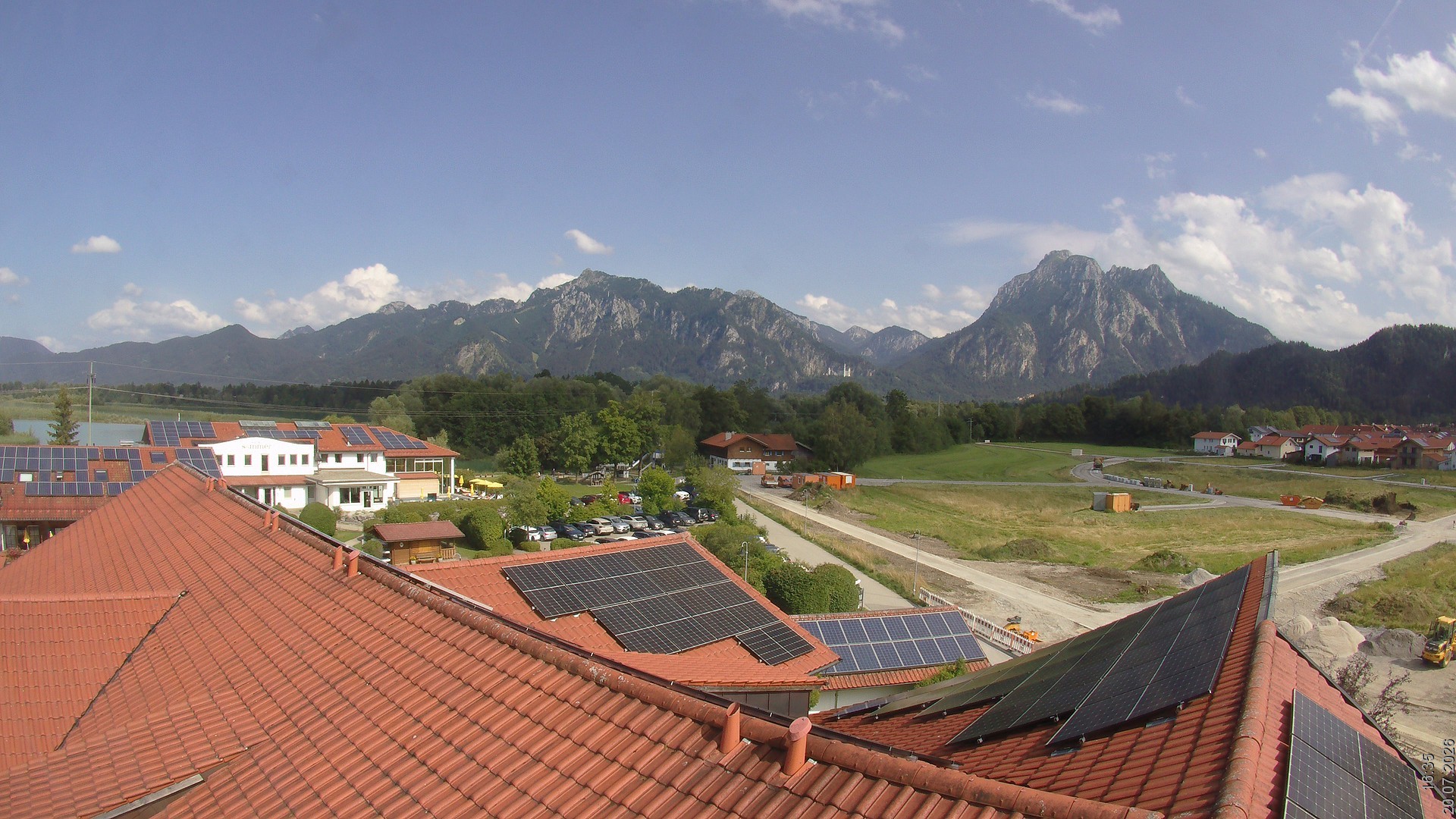Archiv Foto Webcam Füssen: Ausblick vom Hotel Sommer
