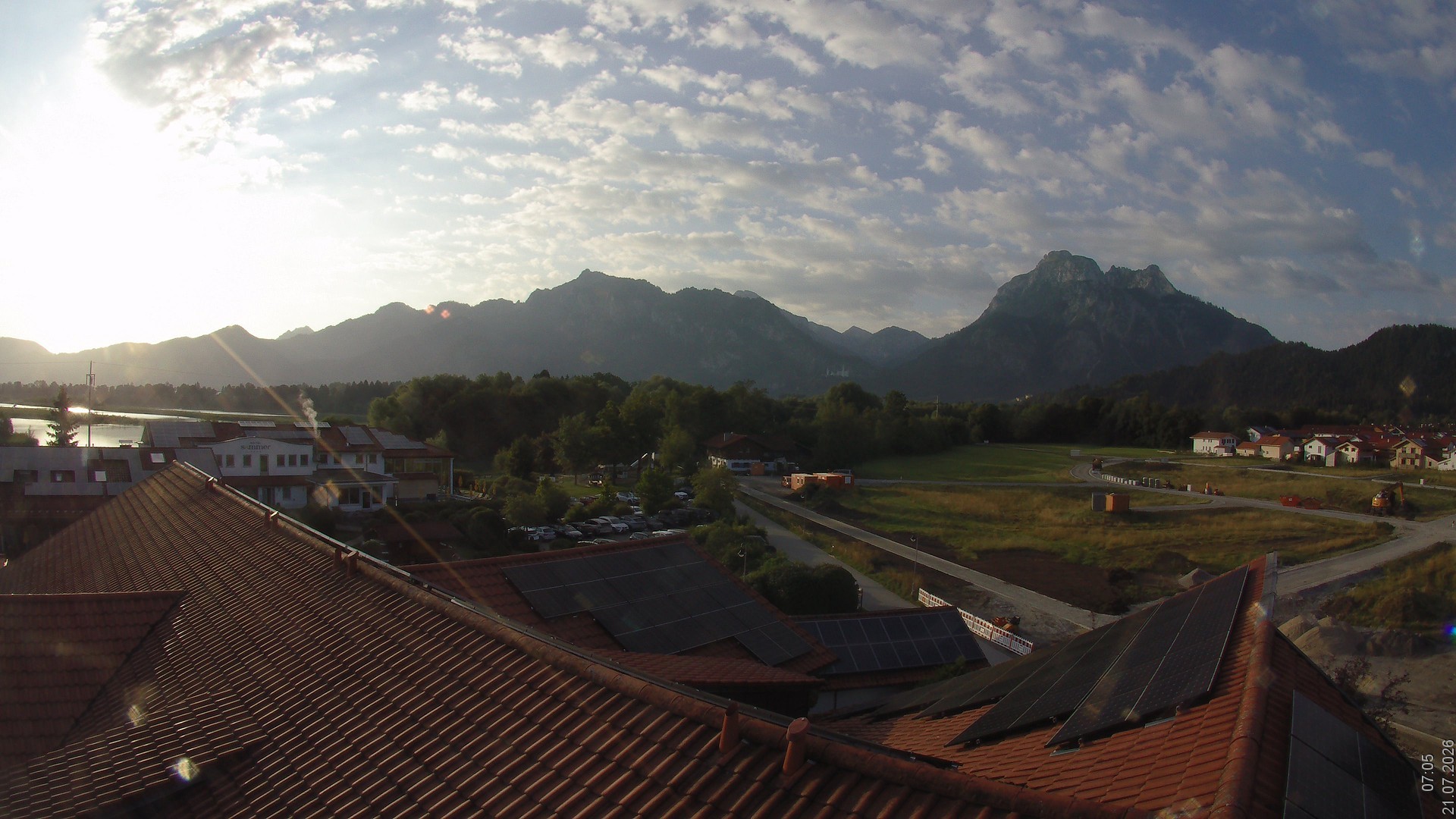 Archiv Foto Webcam Füssen: Ausblick vom Hotel Sommer