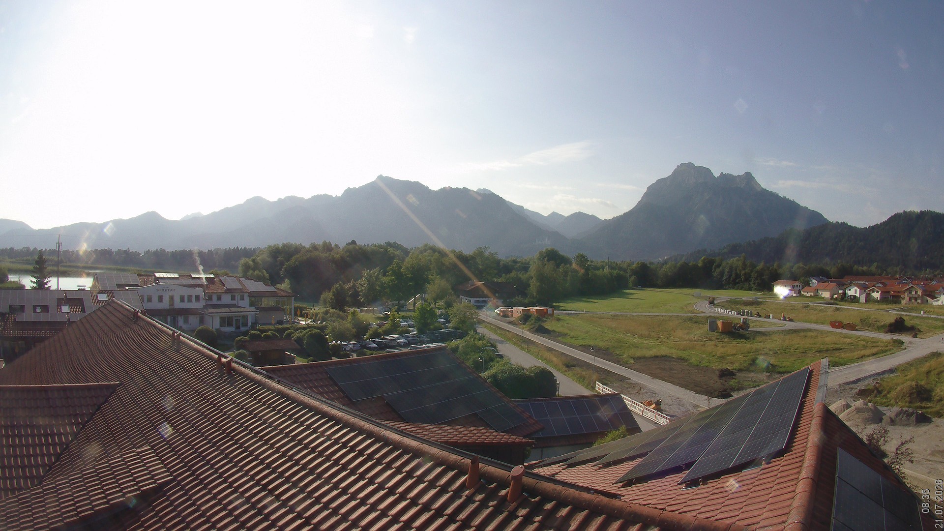 Archiv Foto Webcam Füssen: Ausblick vom Hotel Sommer