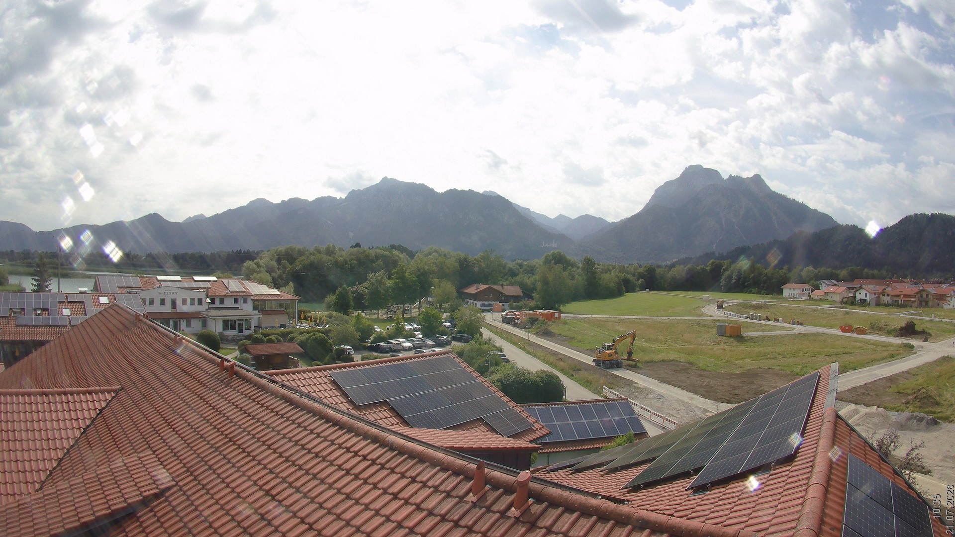 Archiv Foto Webcam Füssen: Ausblick vom Hotel Sommer