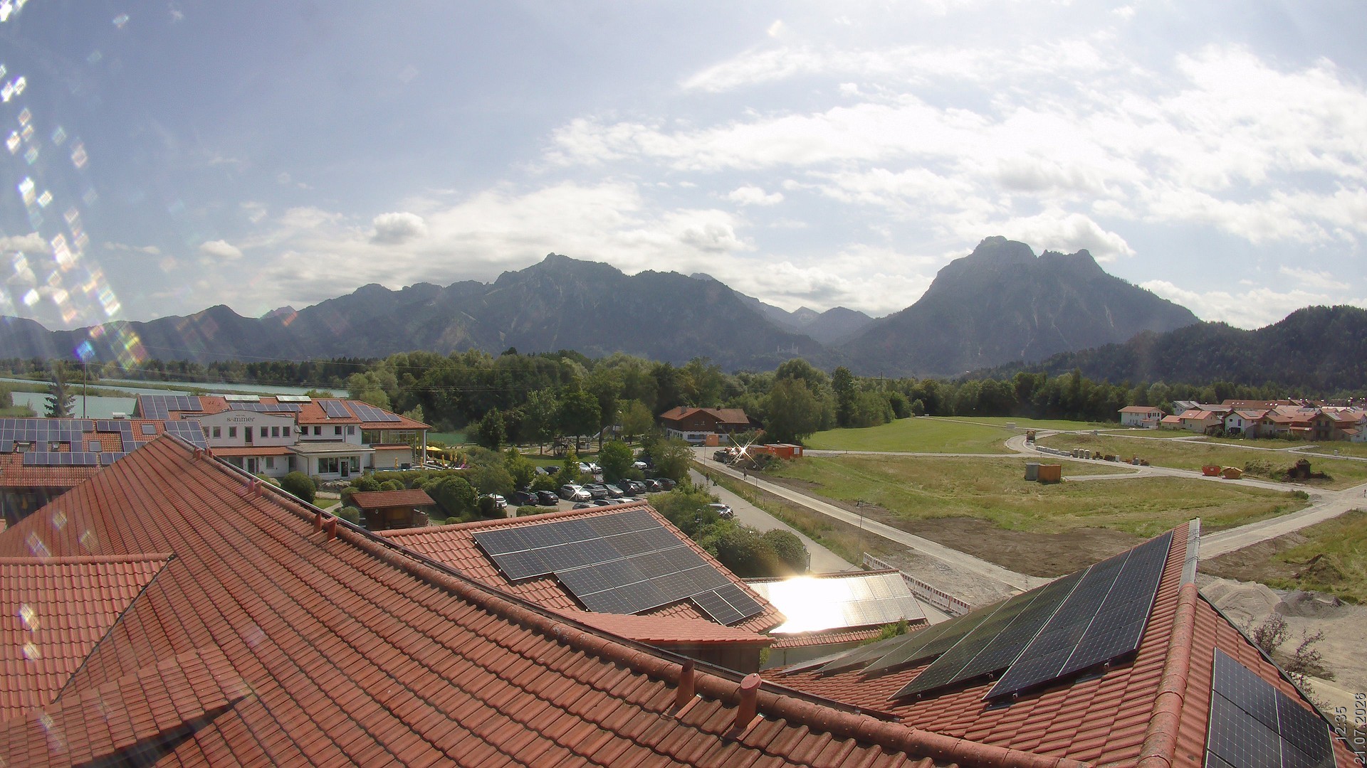 Archiv Foto Webcam Füssen: Ausblick vom Hotel Sommer