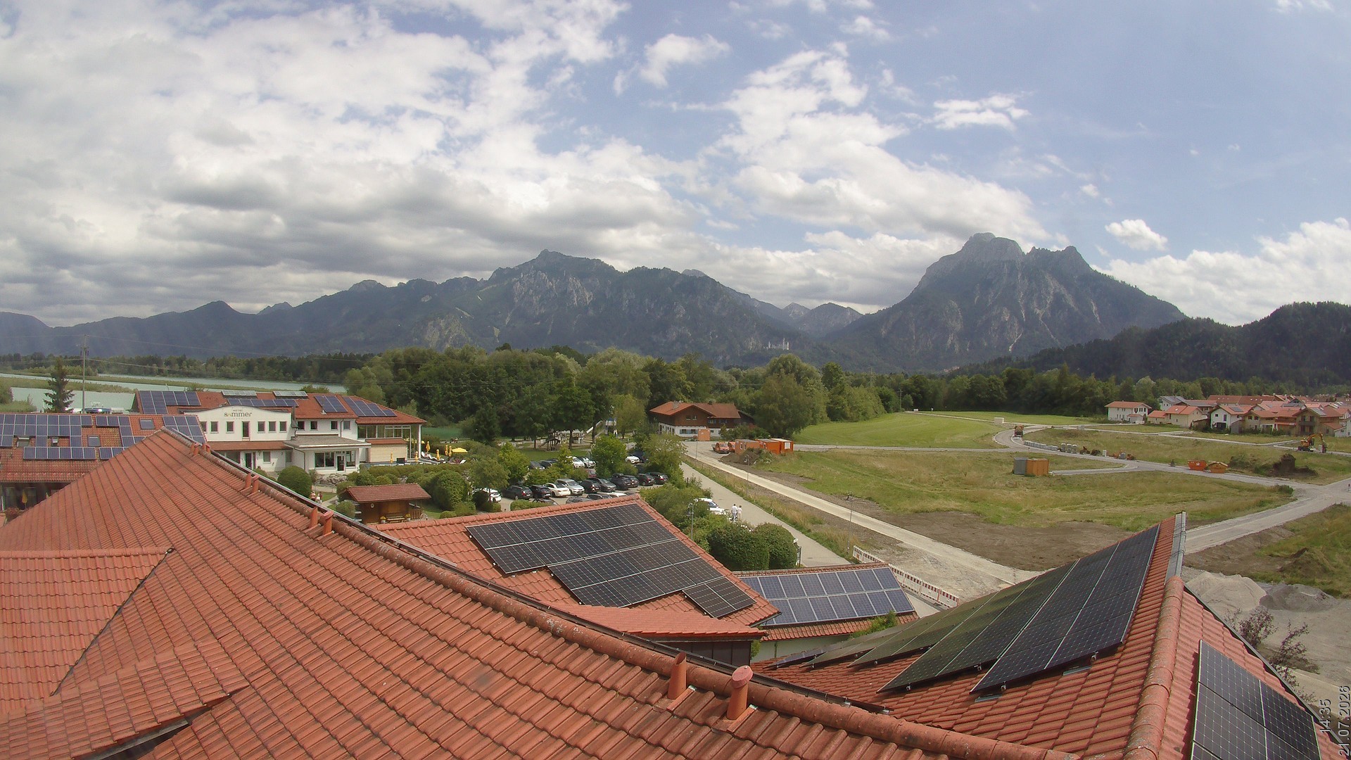 Archiv Foto Webcam Füssen: Ausblick vom Hotel Sommer
