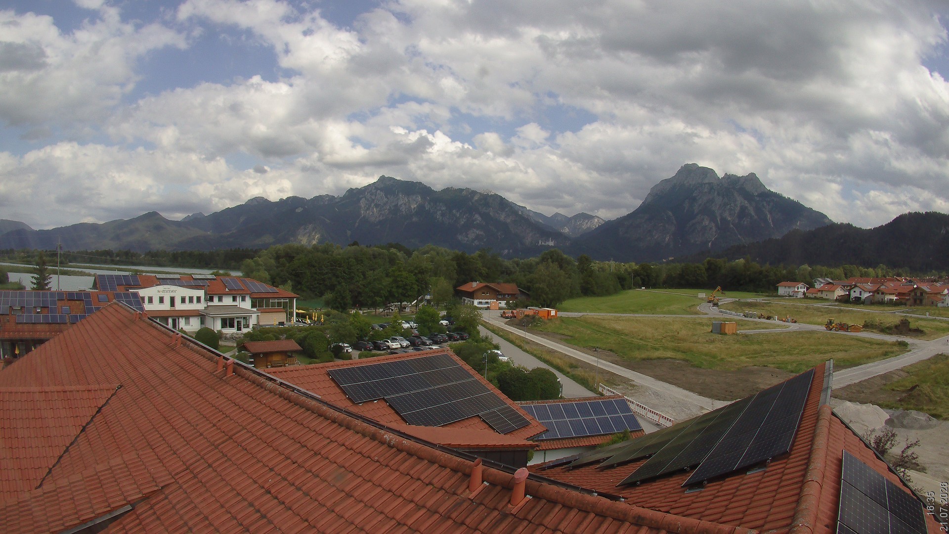 Archiv Foto Webcam Füssen: Ausblick vom Hotel Sommer