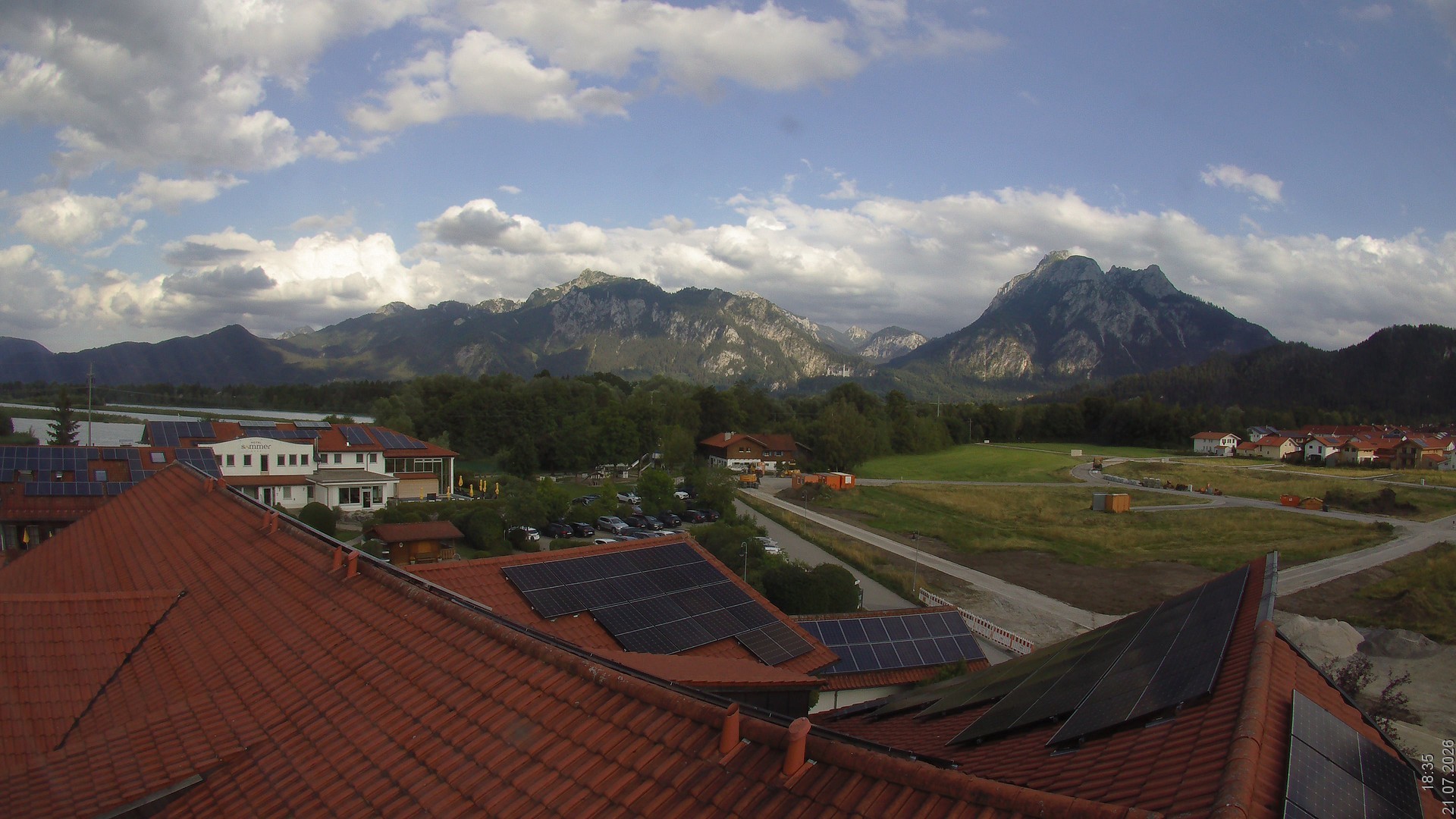 Archiv Foto Webcam Füssen: Ausblick vom Hotel Sommer
