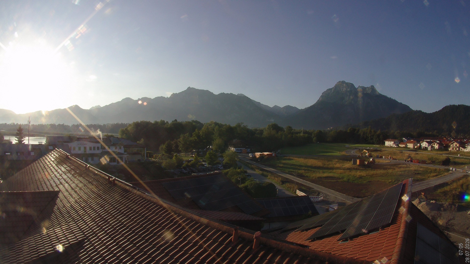 Archiv Foto Webcam Füssen: Ausblick vom Hotel Sommer