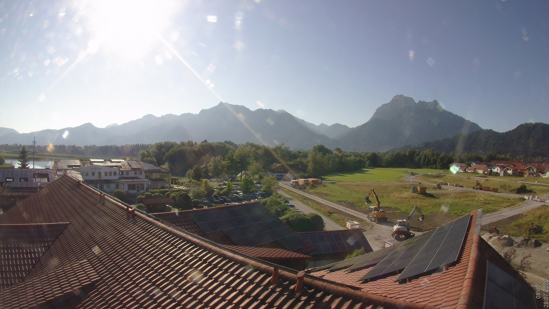 Archiv Foto Webcam Füssen: Ausblick vom Hotel Sommer