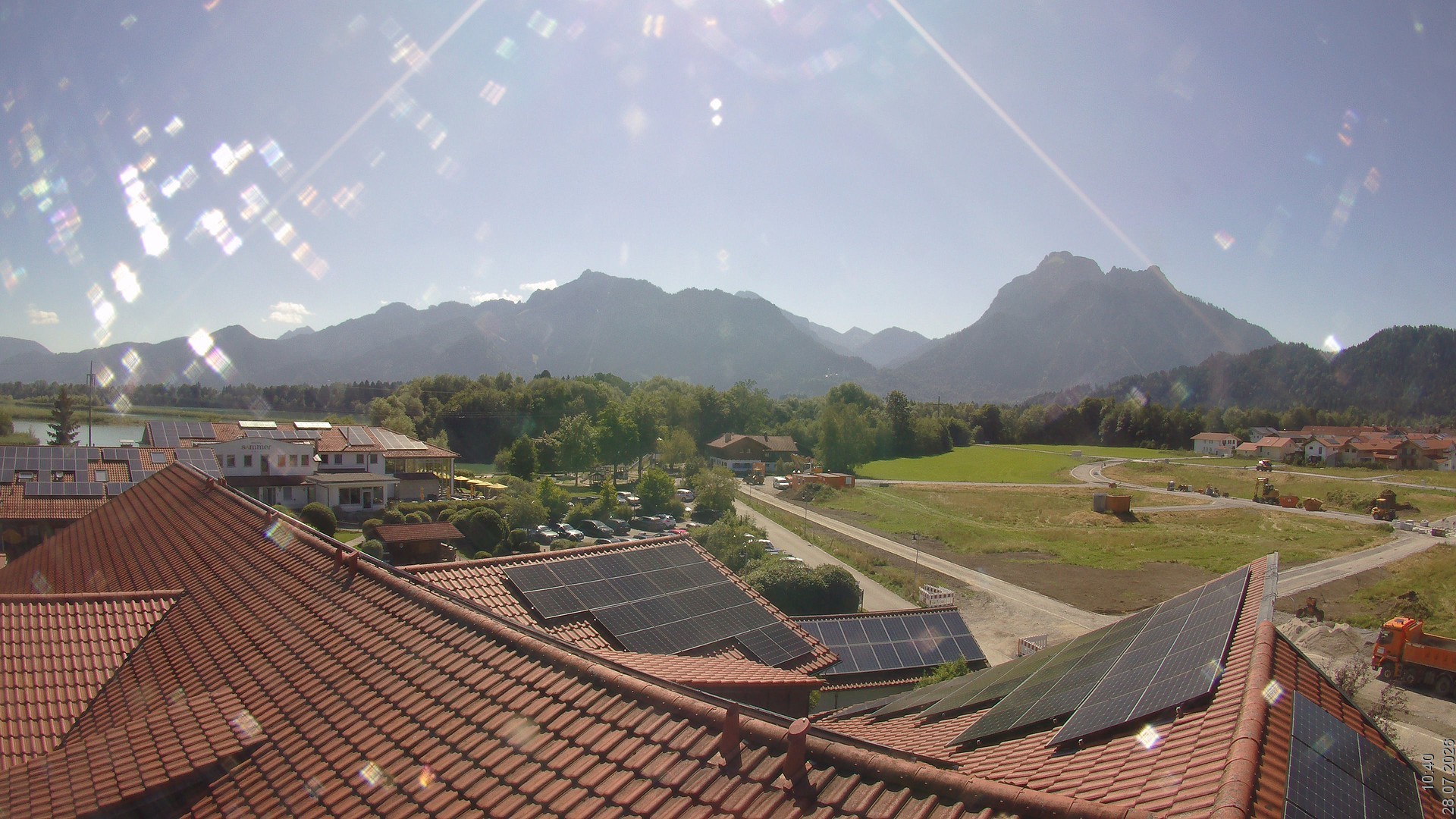 Archiv Foto Webcam Füssen: Ausblick vom Hotel Sommer