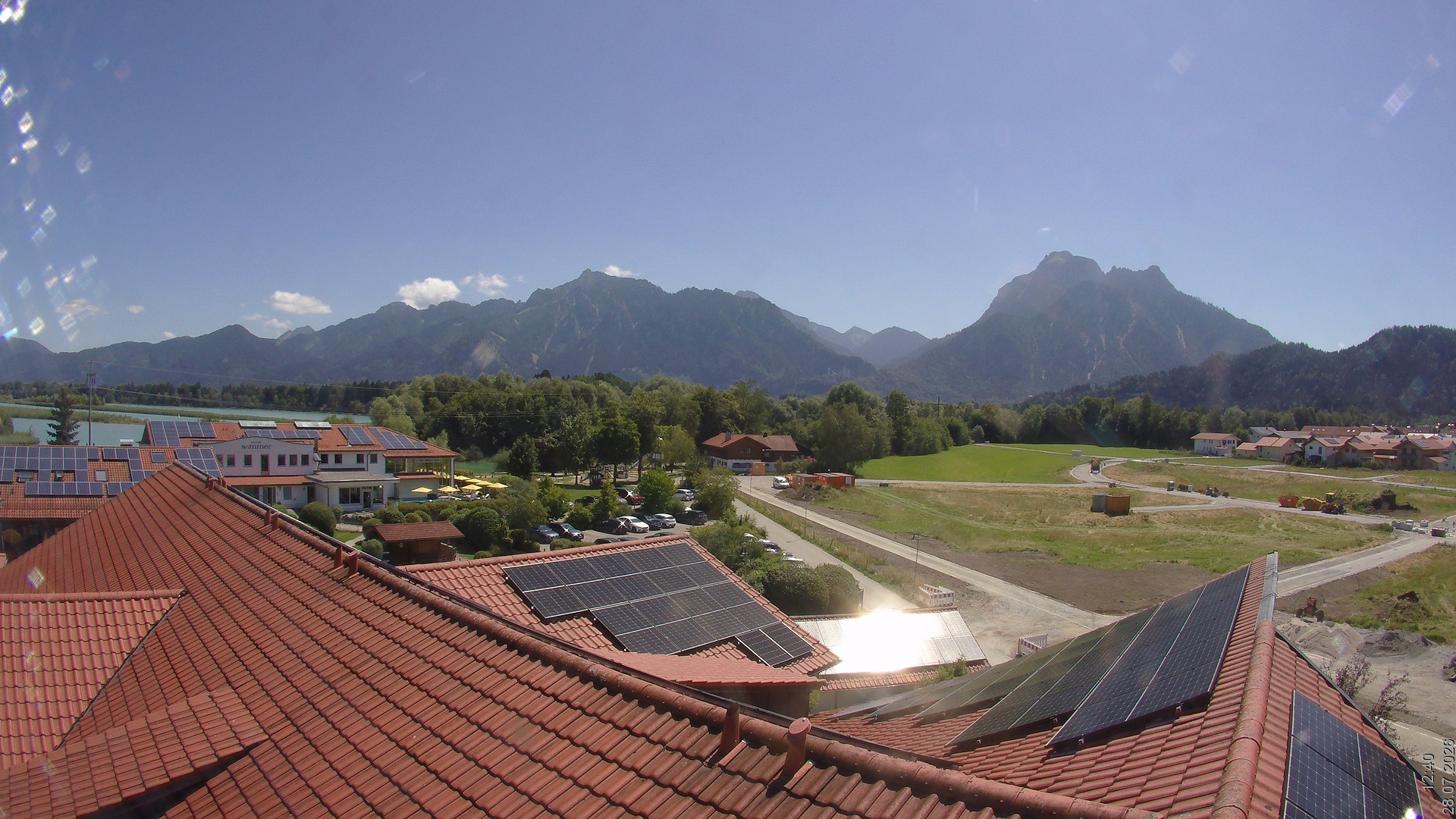 Archiv Foto Webcam Füssen: Ausblick vom Hotel Sommer