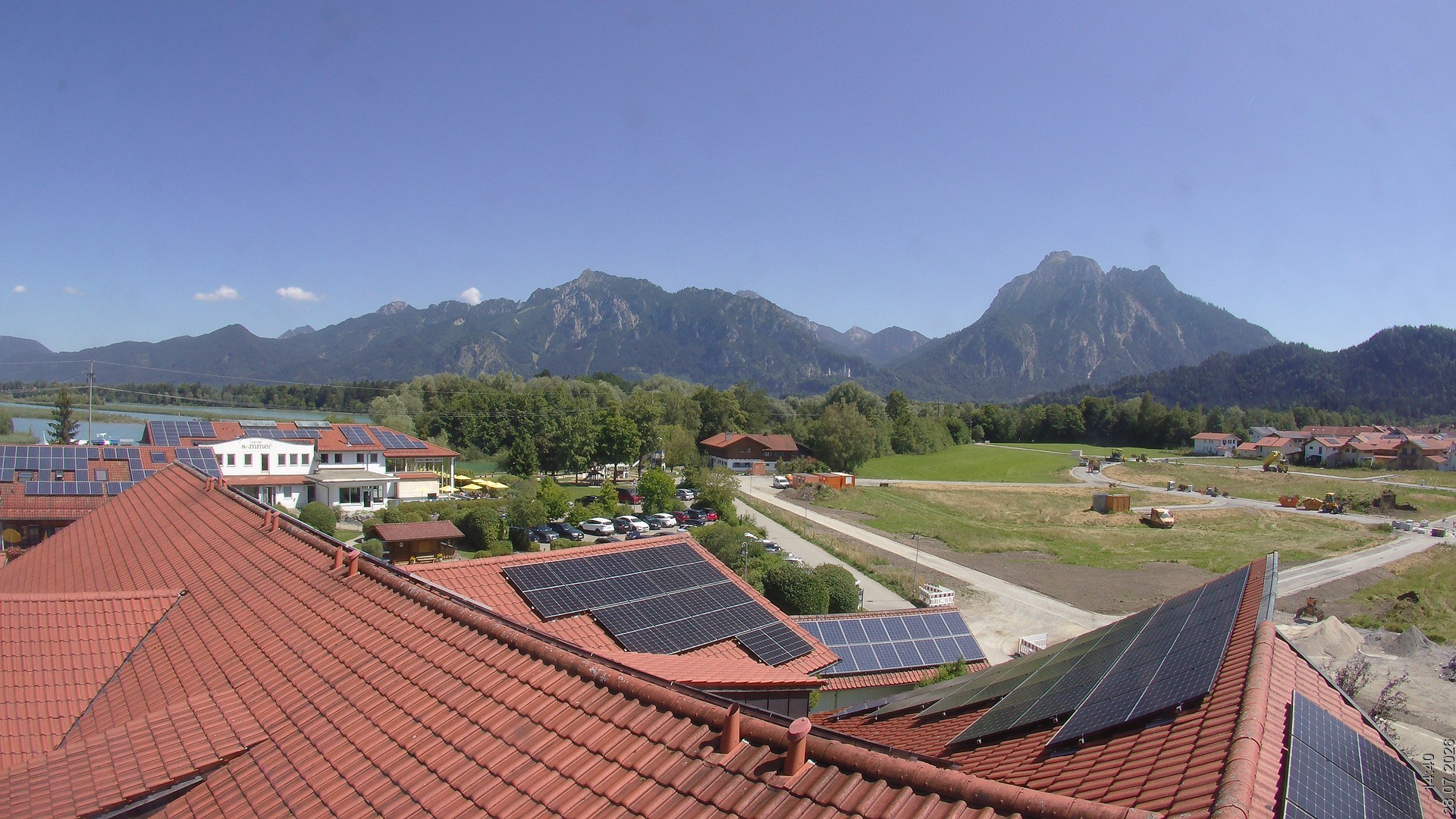 Archiv Foto Webcam Füssen: Ausblick vom Hotel Sommer