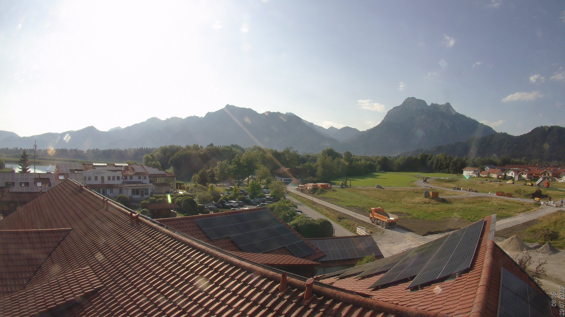 Archiv Foto Webcam Füssen: Ausblick vom Hotel Sommer