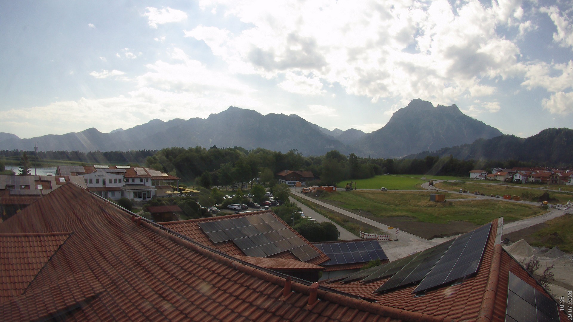 Archiv Foto Webcam Füssen: Ausblick vom Hotel Sommer