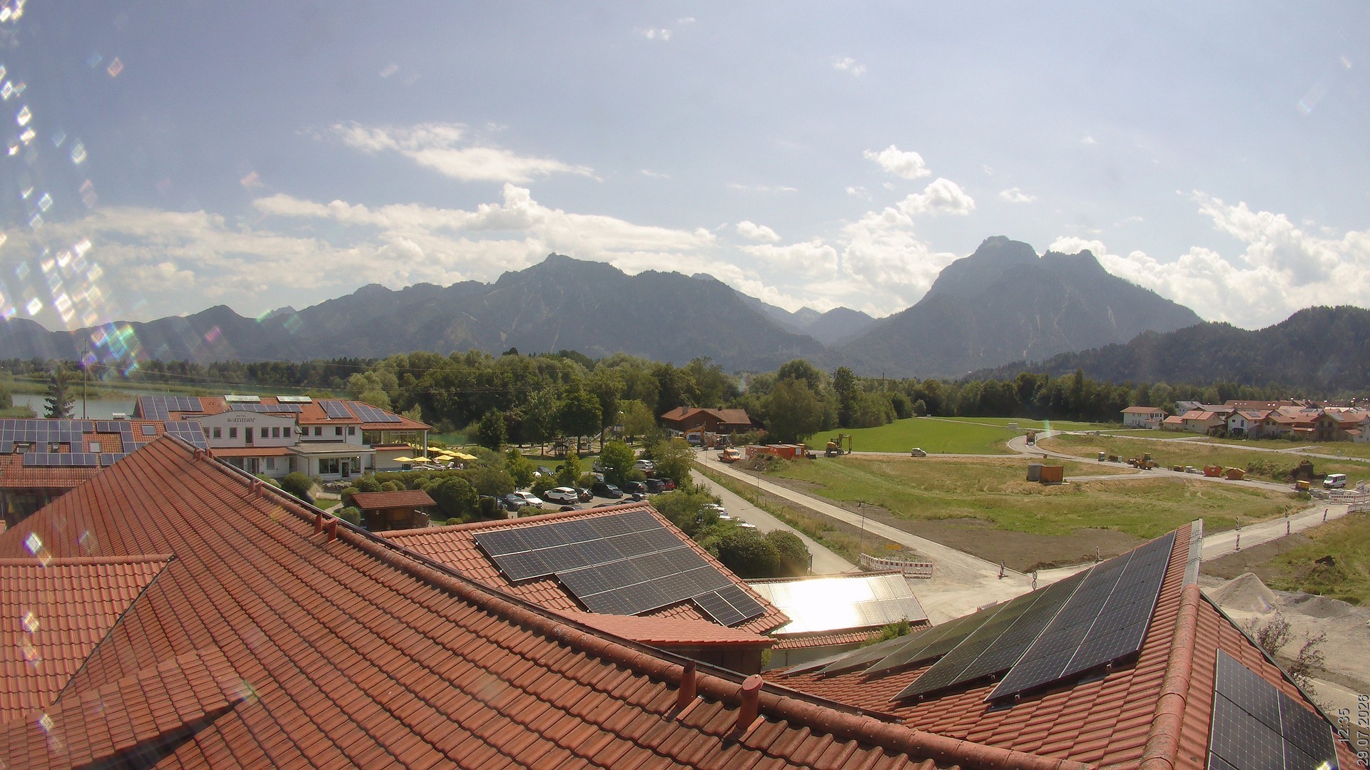 Archiv Foto Webcam Füssen: Ausblick vom Hotel Sommer