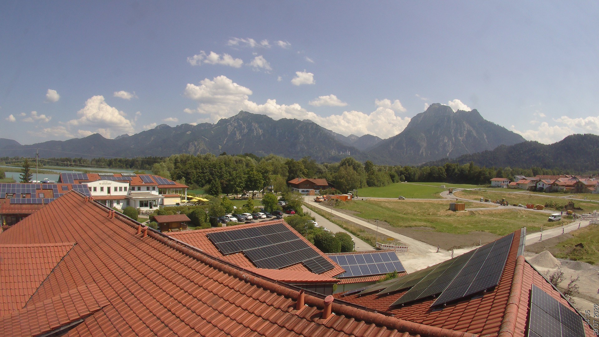 Archiv Foto Webcam Füssen: Ausblick vom Hotel Sommer
