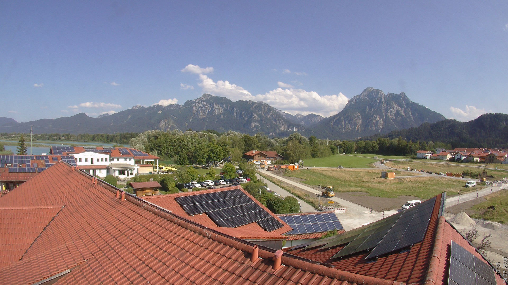 Archiv Foto Webcam Füssen: Ausblick vom Hotel Sommer