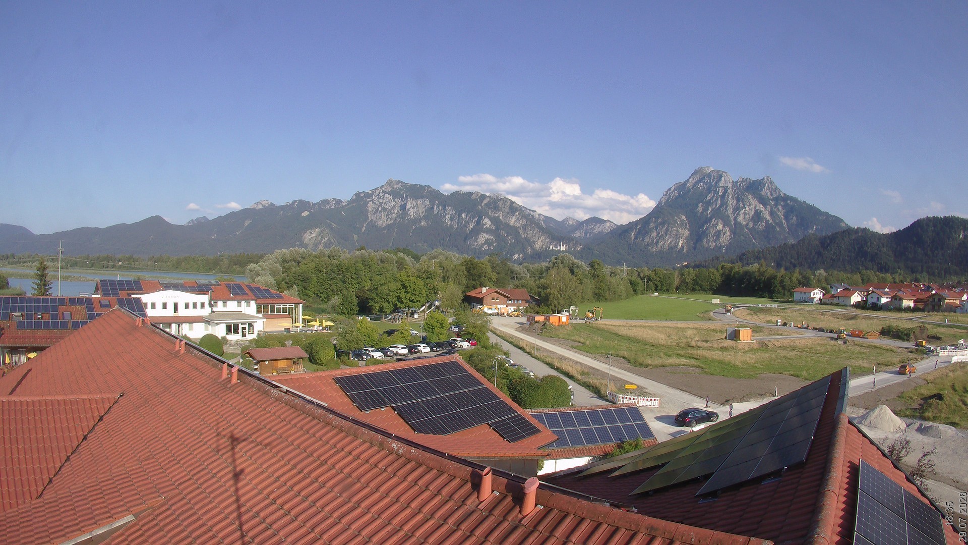 Archiv Foto Webcam Füssen: Ausblick vom Hotel Sommer