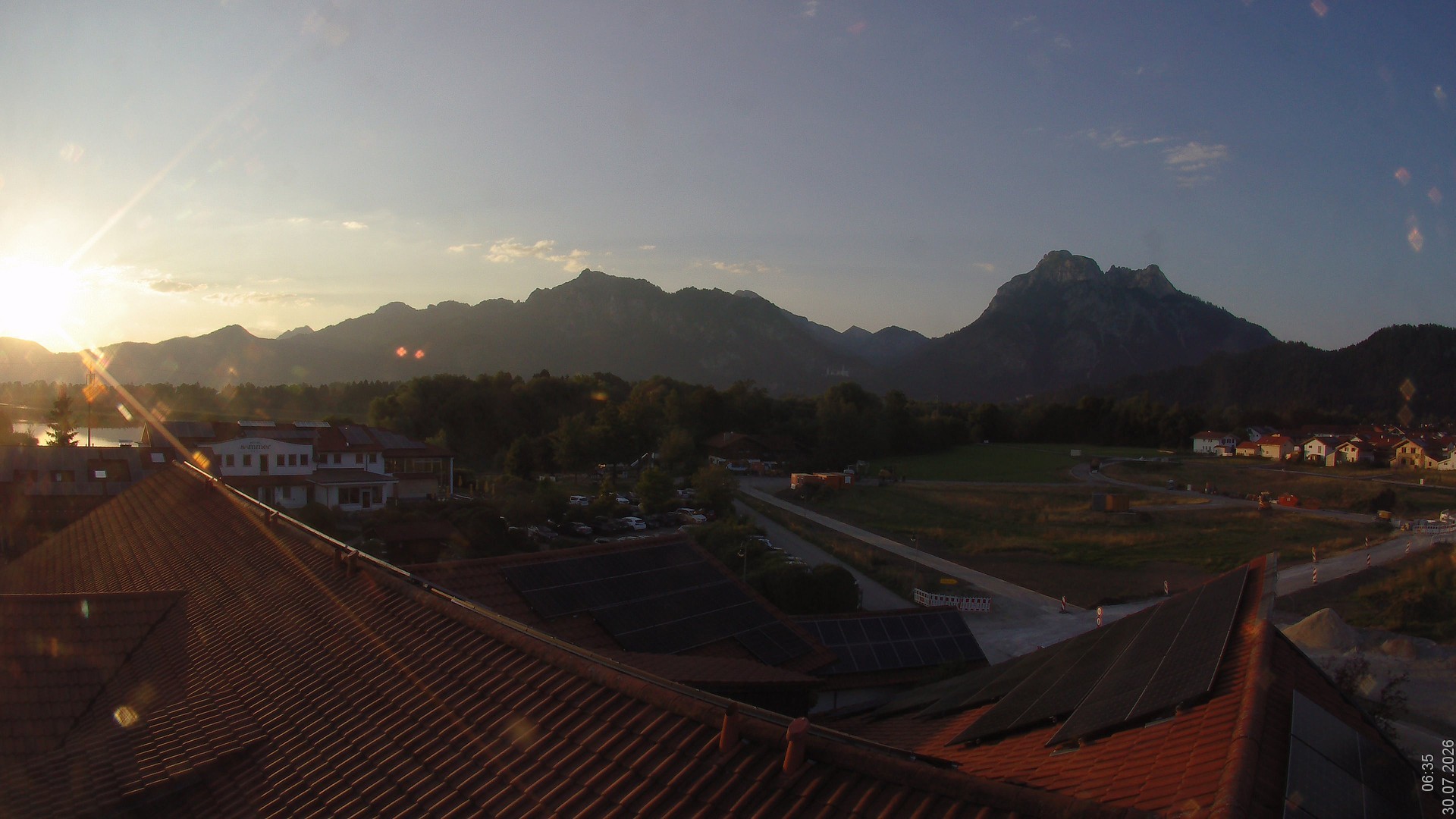 Archiv Foto Webcam Füssen: Ausblick vom Hotel Sommer