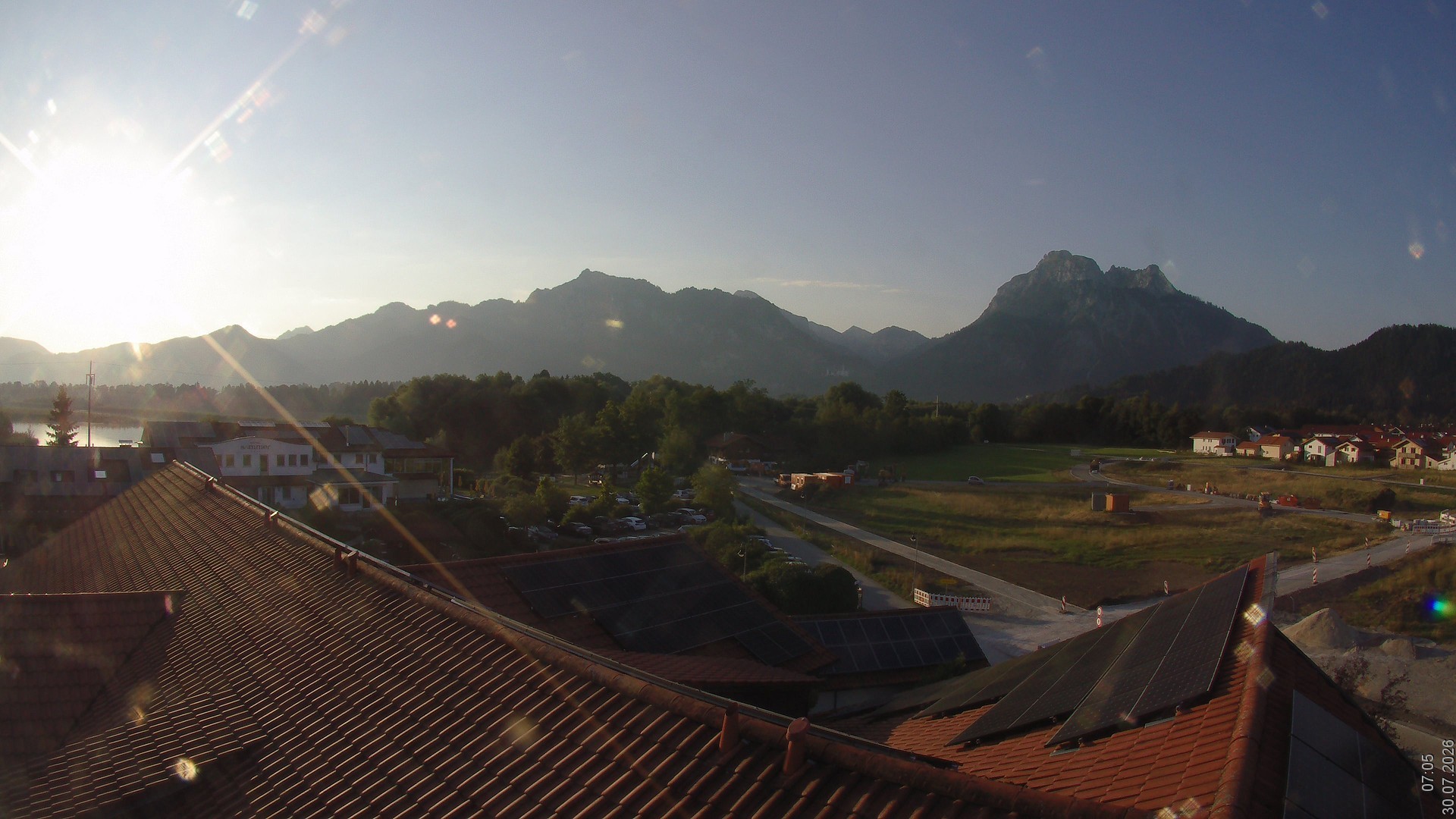 Archiv Foto Webcam Füssen: Ausblick vom Hotel Sommer