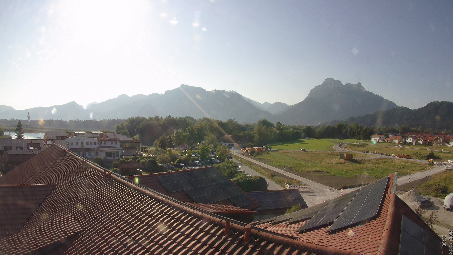 Archiv Foto Webcam Füssen: Ausblick vom Hotel Sommer