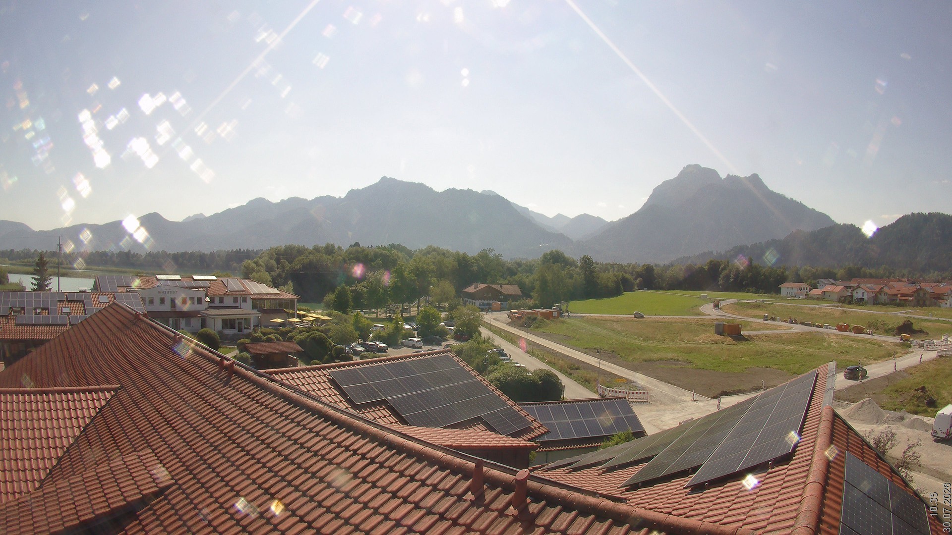 Archiv Foto Webcam Füssen: Ausblick vom Hotel Sommer