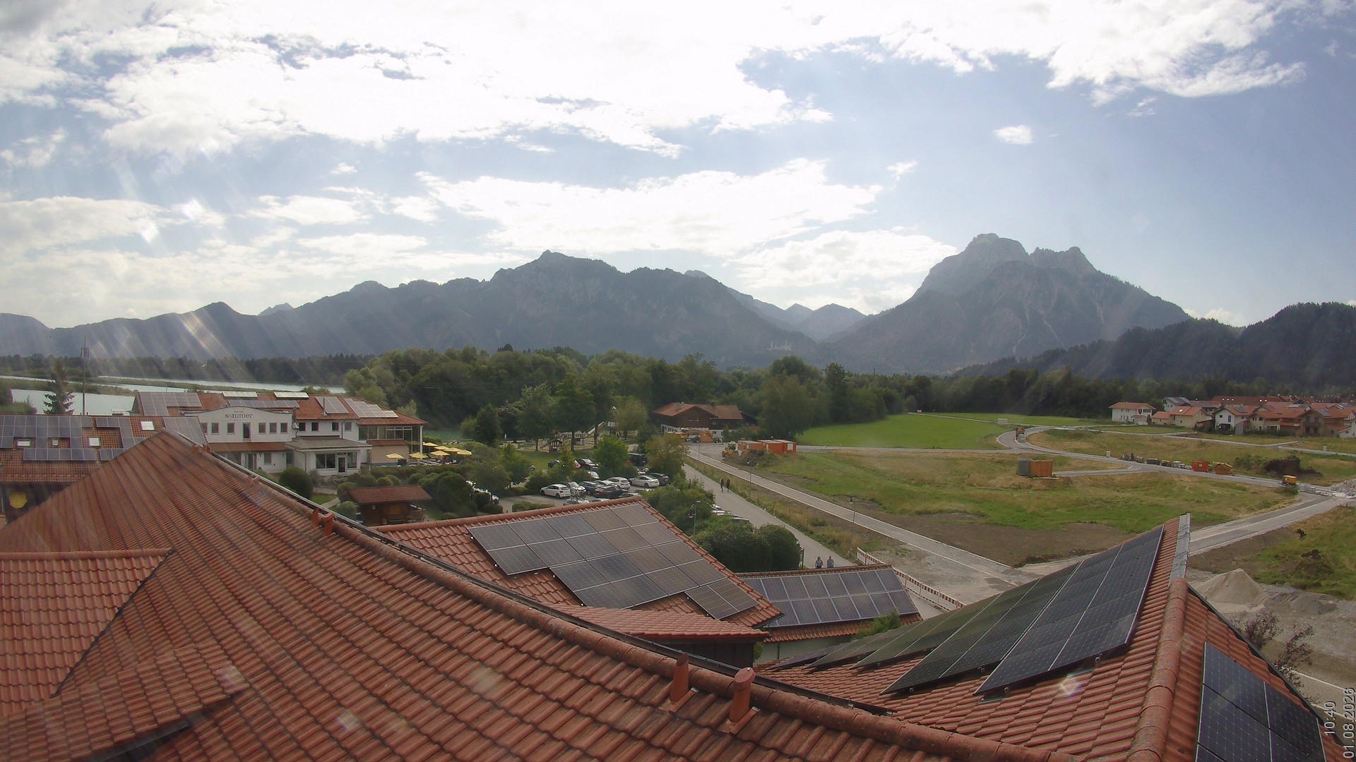 Archiv Foto Webcam Füssen: Ausblick vom Hotel Sommer