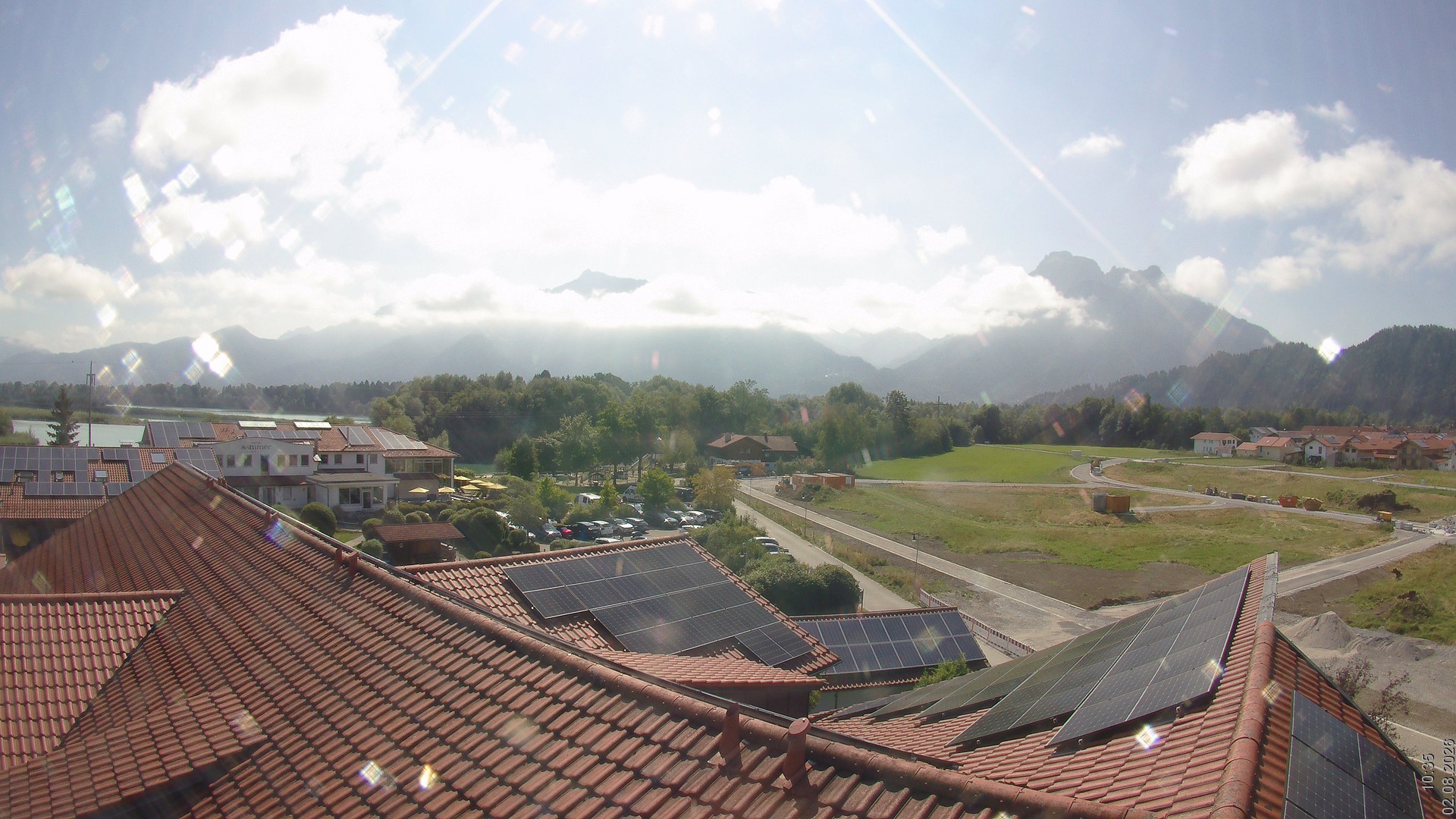 Archiv Foto Webcam Füssen: Ausblick vom Hotel Sommer