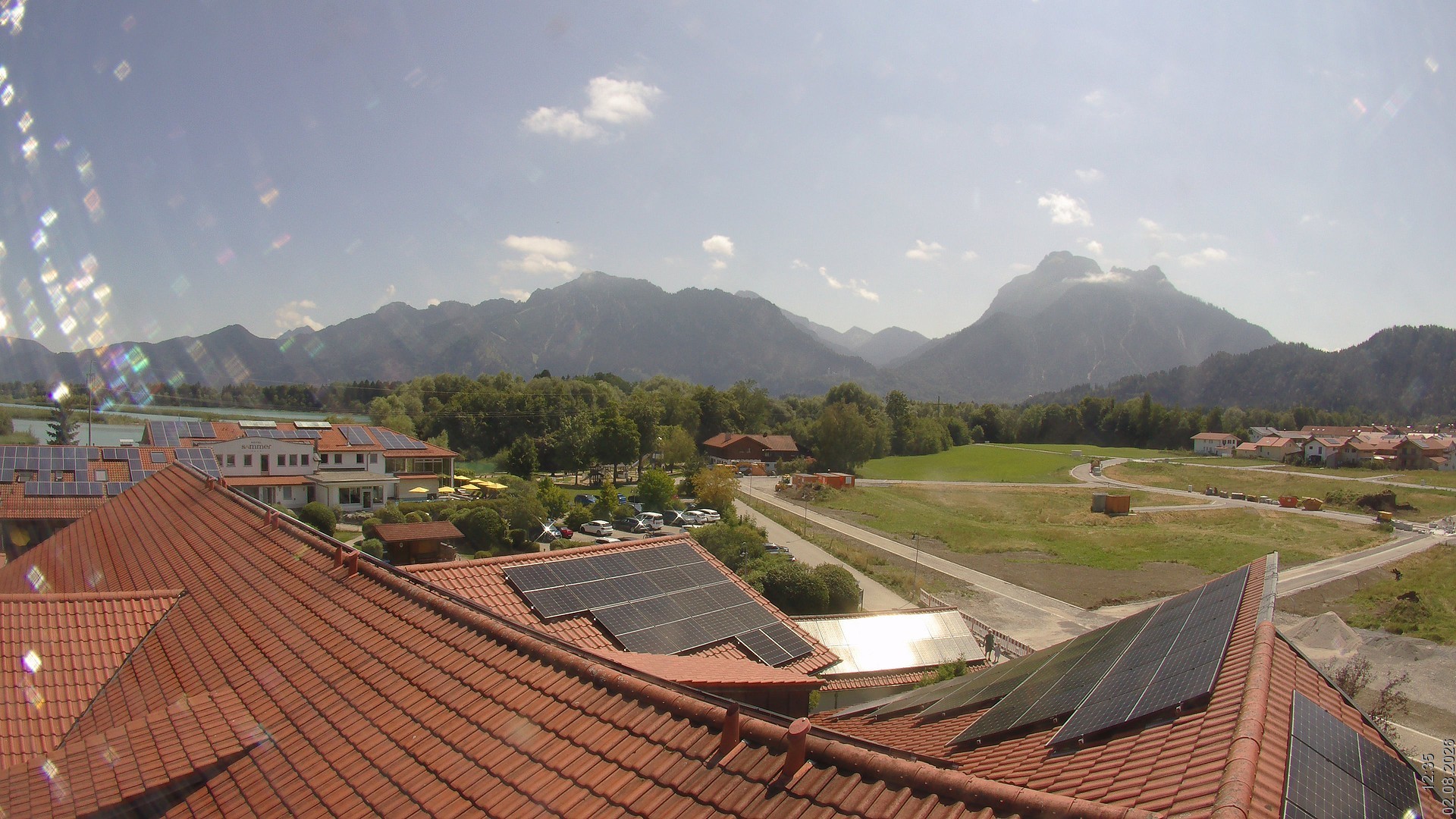 Archiv Foto Webcam Füssen: Ausblick vom Hotel Sommer