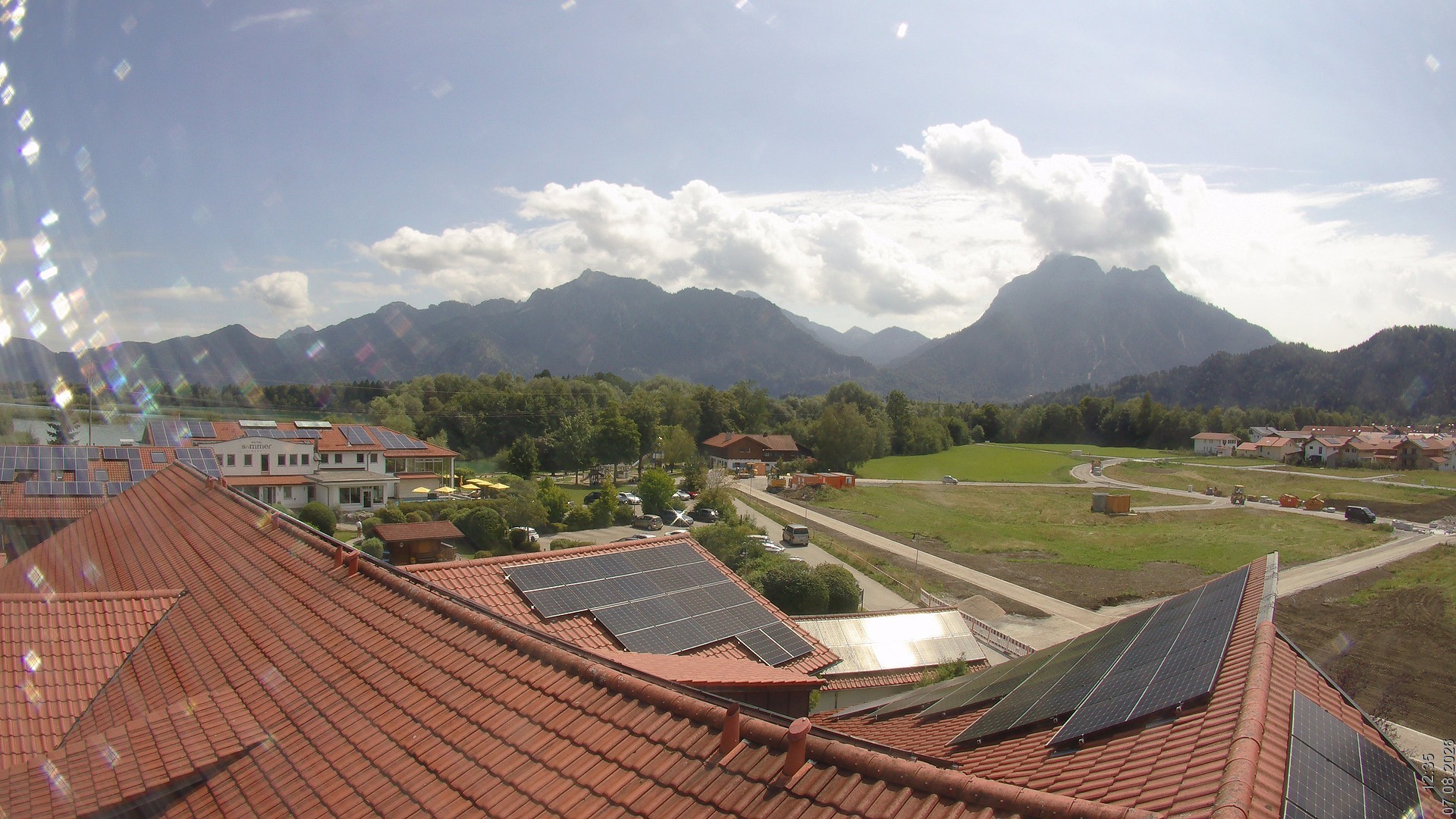 Archiv Foto Webcam Füssen: Ausblick vom Hotel Sommer