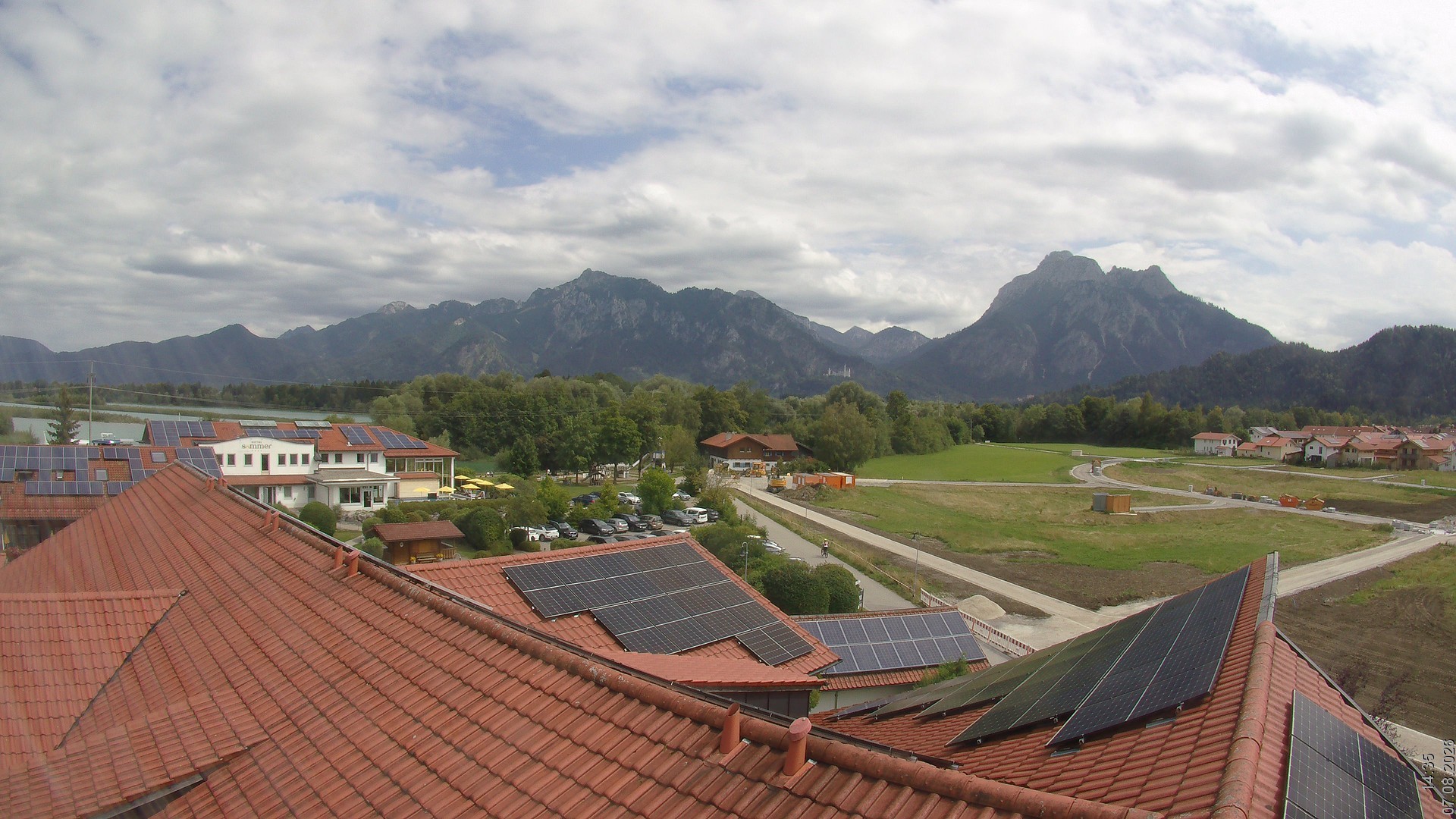 Archiv Foto Webcam Füssen: Ausblick vom Hotel Sommer