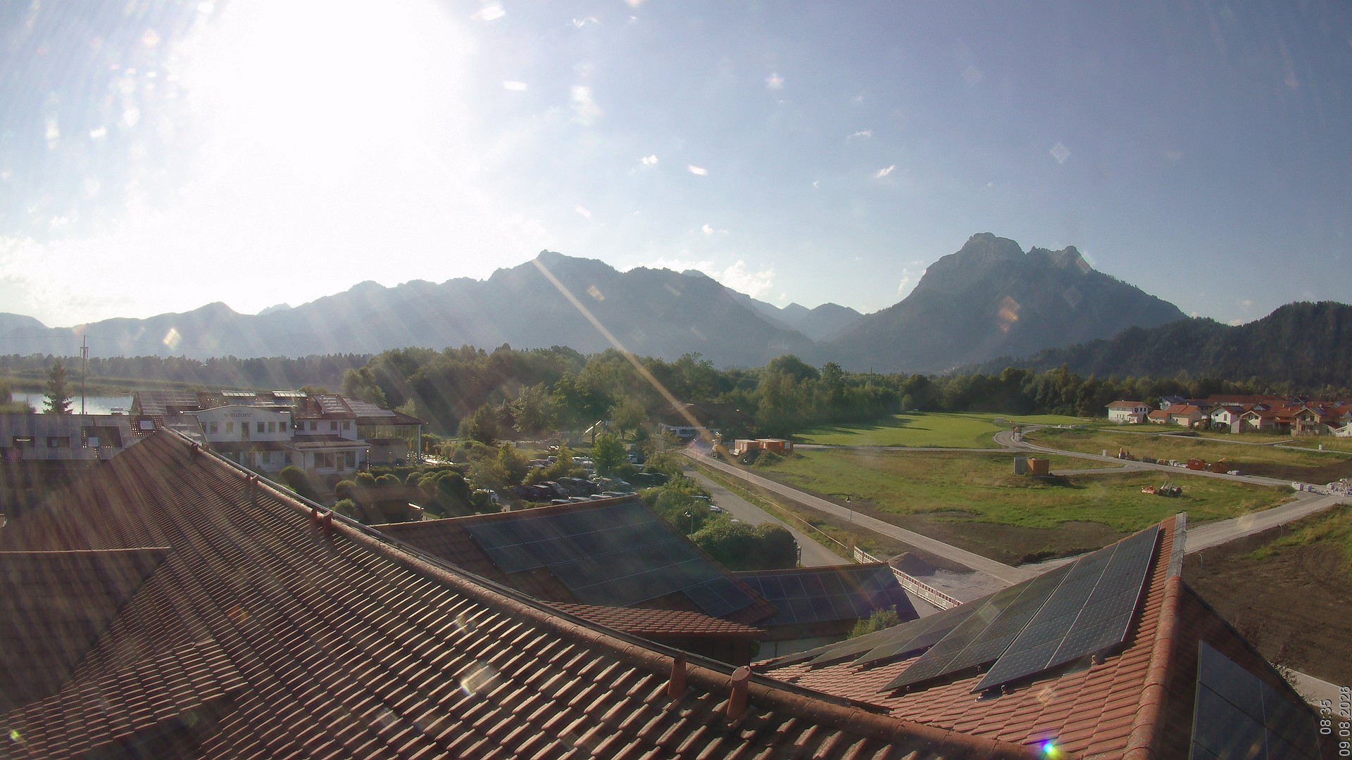 Archiv Foto Webcam Füssen: Ausblick vom Hotel Sommer