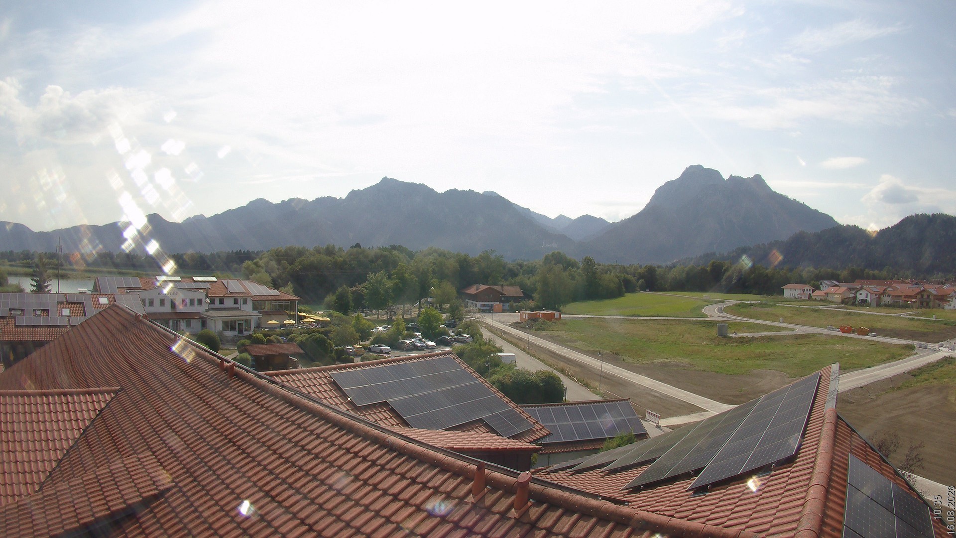 Archiv Foto Webcam Füssen: Ausblick vom Hotel Sommer