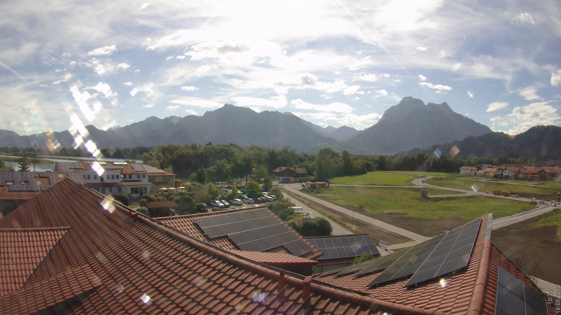 Archiv Foto Webcam Füssen: Ausblick vom Hotel Sommer