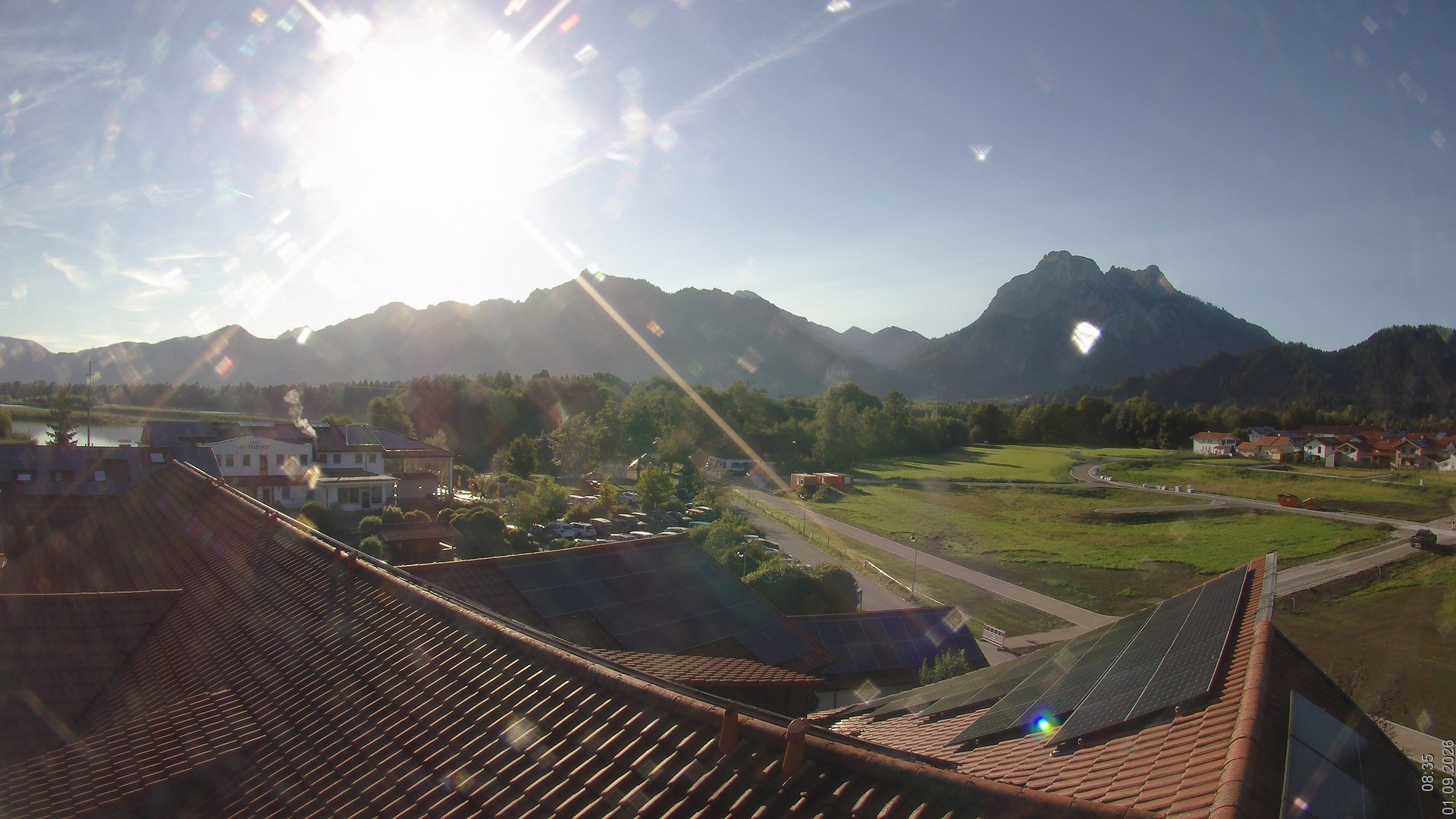Archiv Foto Webcam Füssen: Ausblick vom Hotel Sommer
