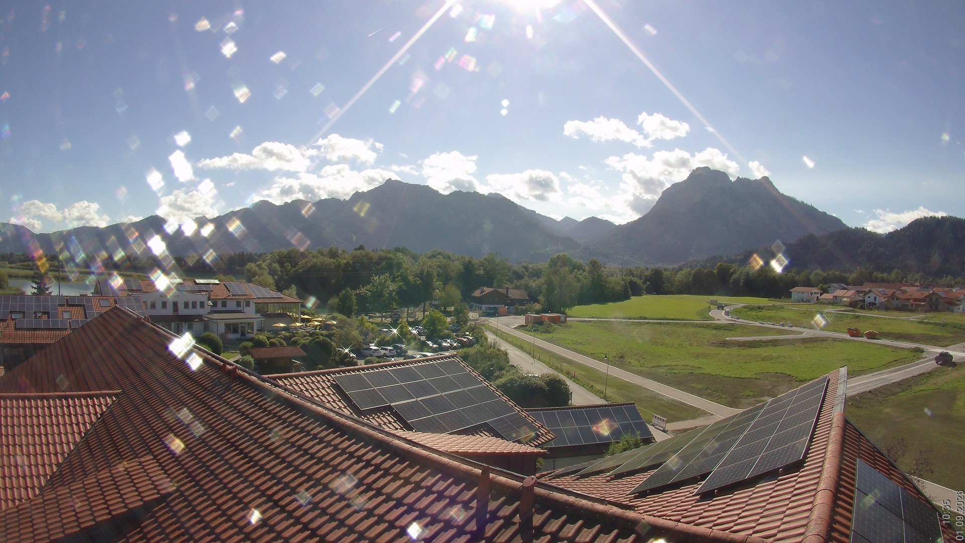 Archiv Foto Webcam Füssen: Ausblick vom Hotel Sommer