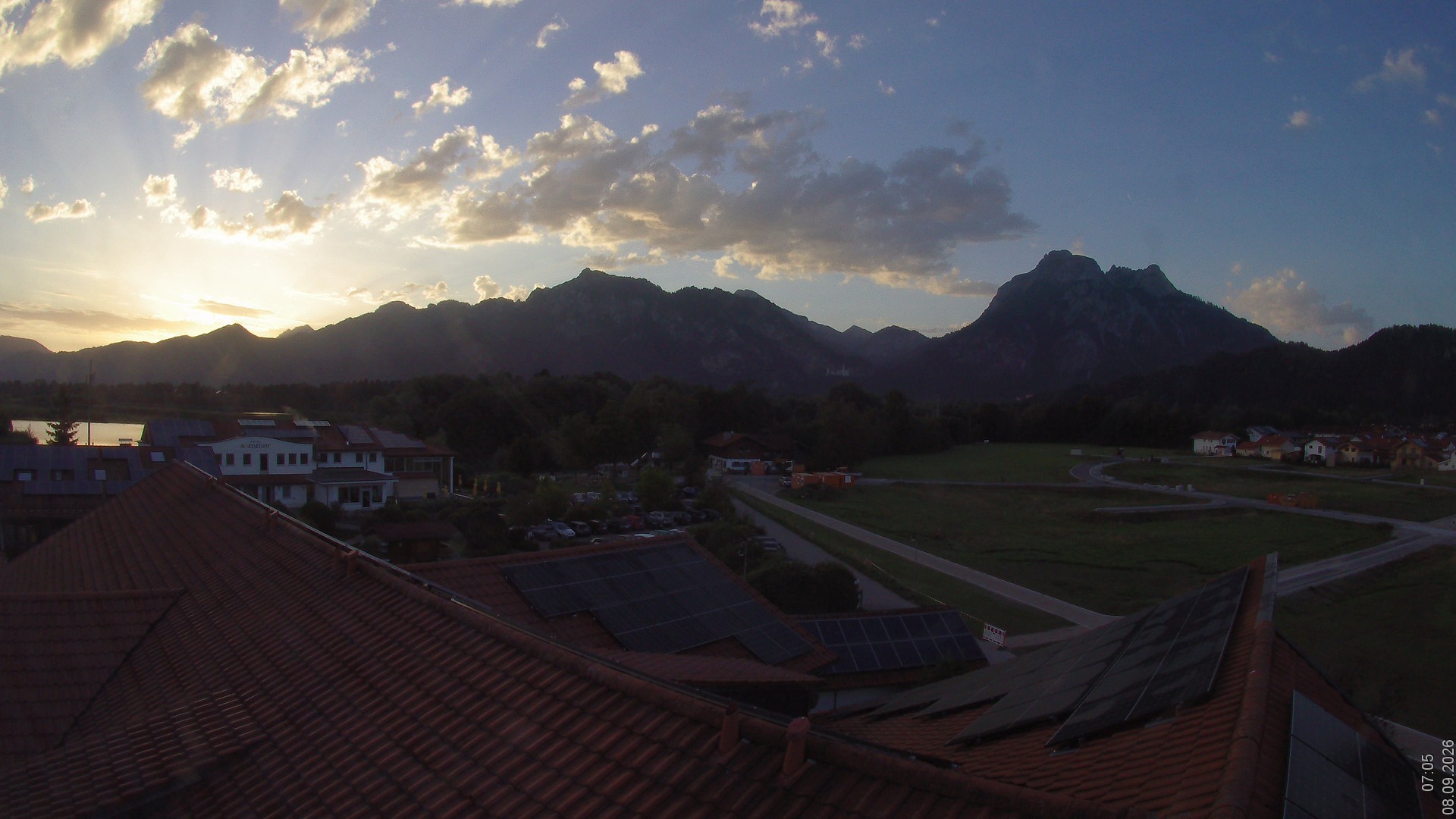 Archiv Foto Webcam Füssen: Ausblick vom Hotel Sommer