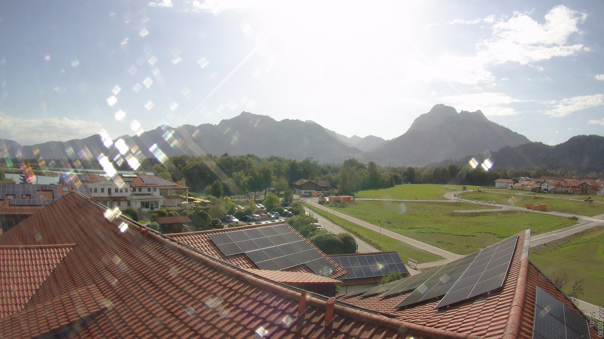 Archiv Foto Webcam Füssen: Ausblick vom Hotel Sommer