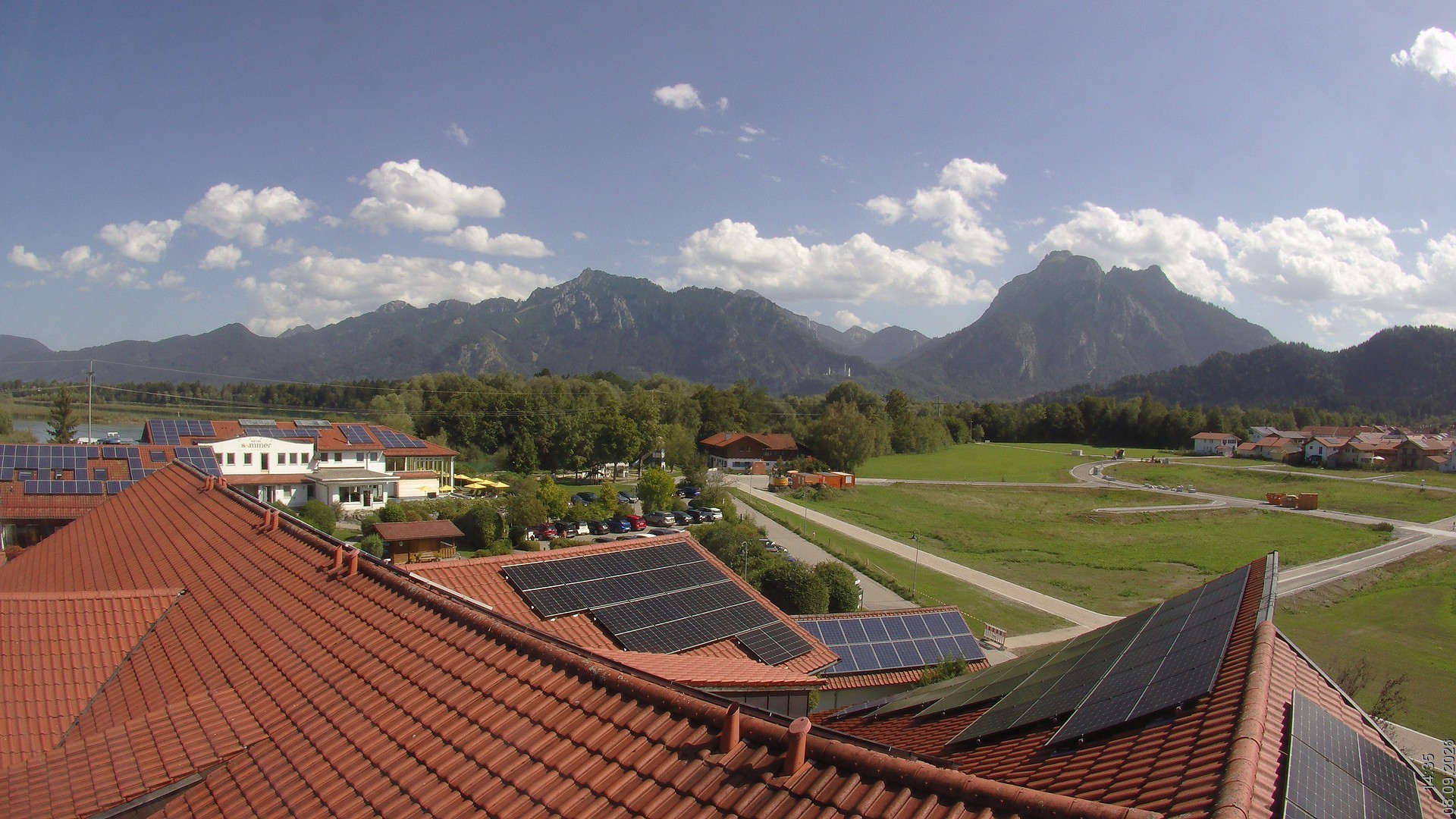 Archiv Foto Webcam Füssen: Ausblick vom Hotel Sommer