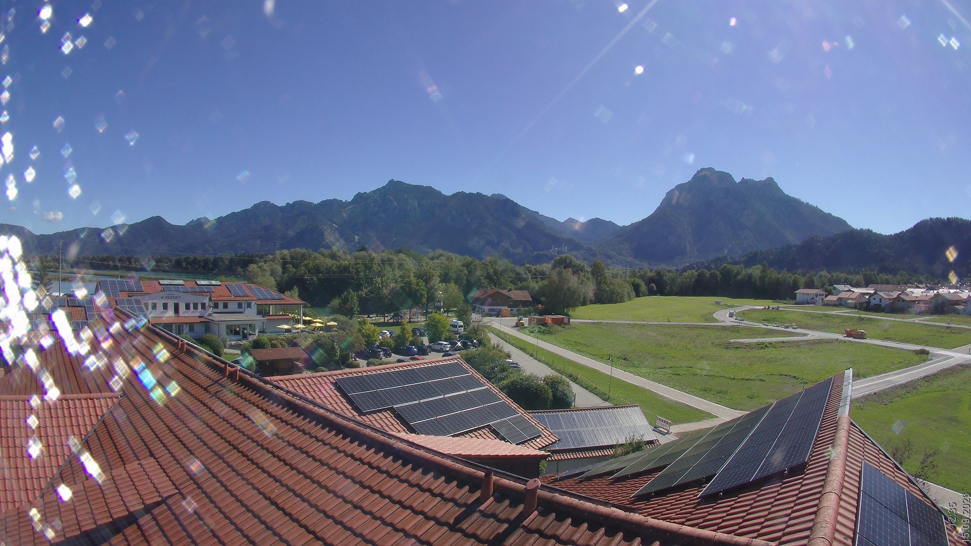 Archiv Foto Webcam Füssen: Ausblick vom Hotel Sommer